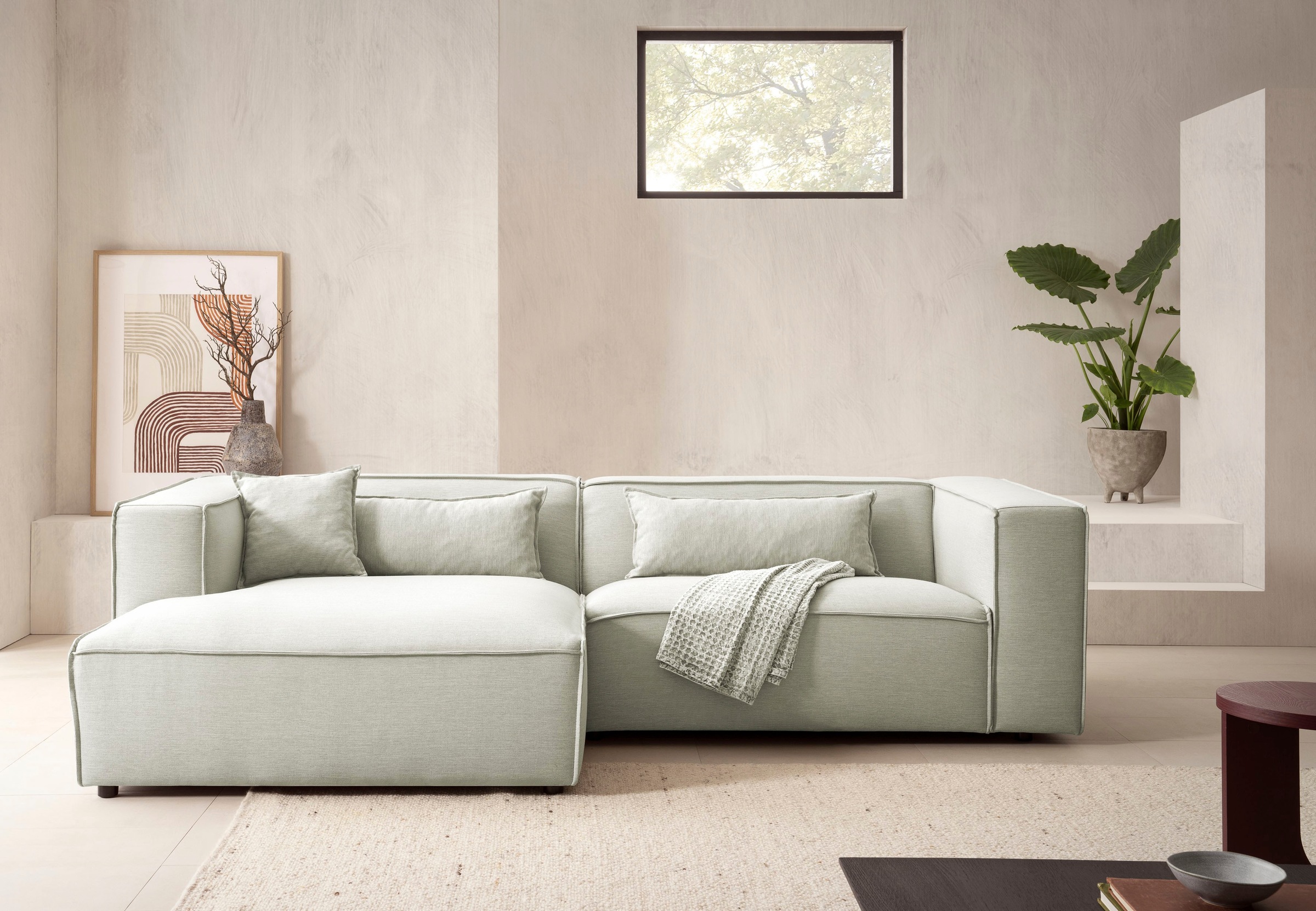 LeGer Home by Lena Gercke Ecksofa »PIARA mit Kedernaht in Cord oder Leineno günstig online kaufen