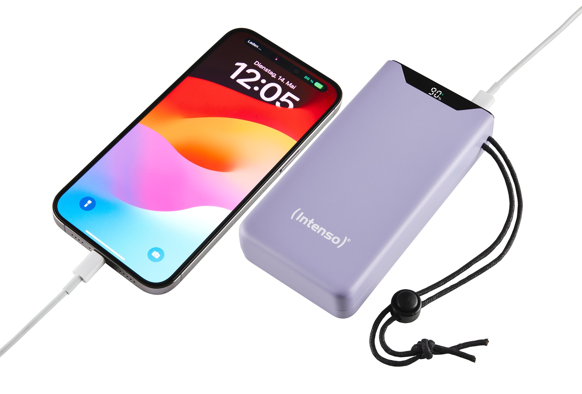 Intenso Powerbank »F20000 20.000 mAh 20 W«, Intenso Power Bank F20000 green, Power Delivery und Qualcomm Quick Charge 3.0, mit USB-C zu USB-C Kabel