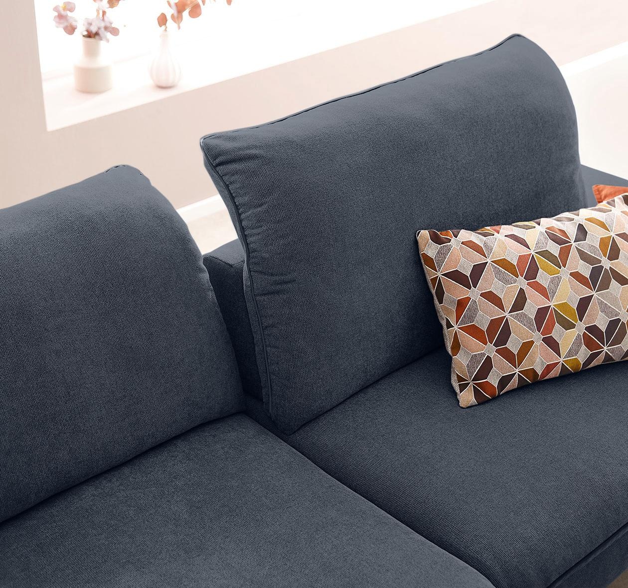 W.SCHILLIG Ecksofa »enjoy&MORE, mit tollem Sitzkomfort, elegant und bequem, L-Form«, mit Sitztiefenverstellung, Füße silber matt, Breite 294 cm