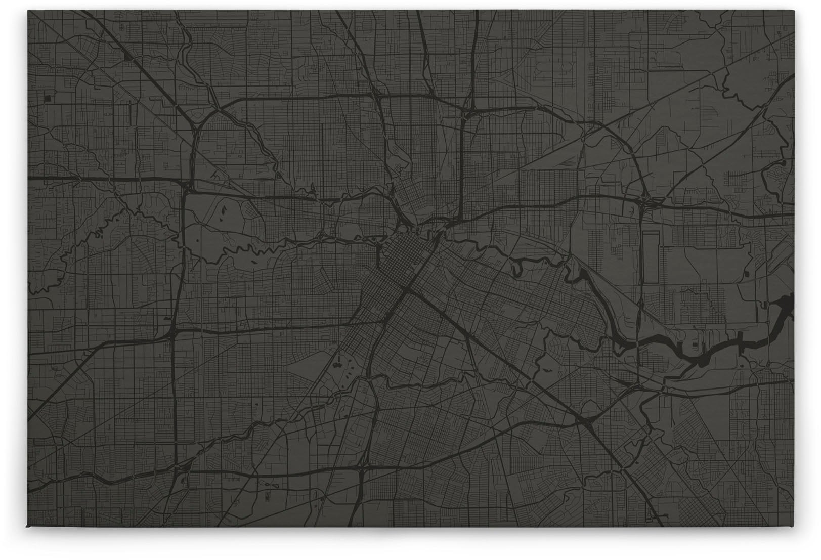 A.S. Création Leinwandbild »metropolitan«, Kunst-Modern-Kinder, (1 St.), Keilrahmen Stadtplan Karte Schwarz Leinwand-Bild Wohnzimmer modern