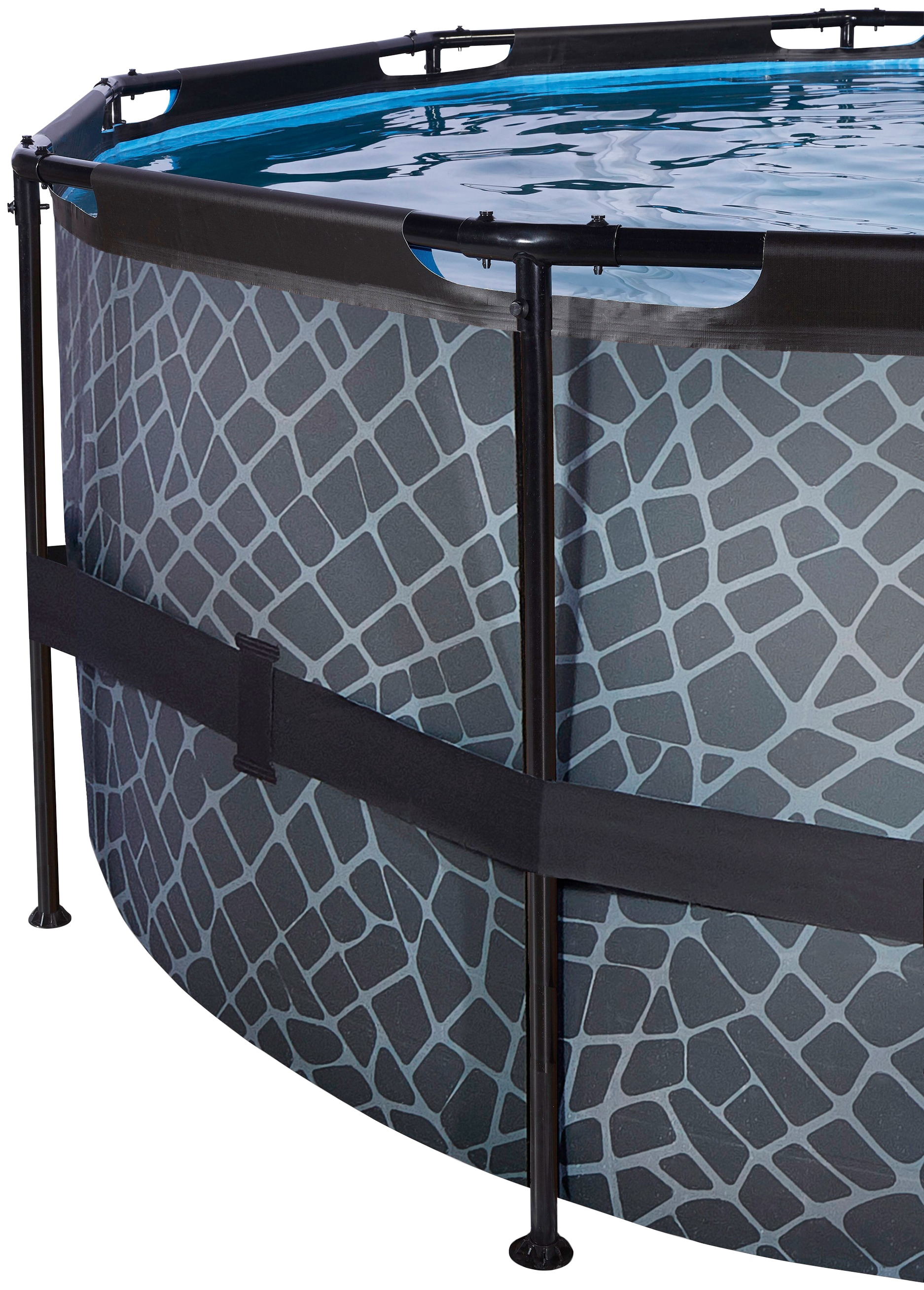 EXIT Framepool »inkl. Sicherheitsleiter«, (Set, 4 tlg.), ØxH: 450x122 cm, mit Kartuschenfilteranlage und Filterkartusche