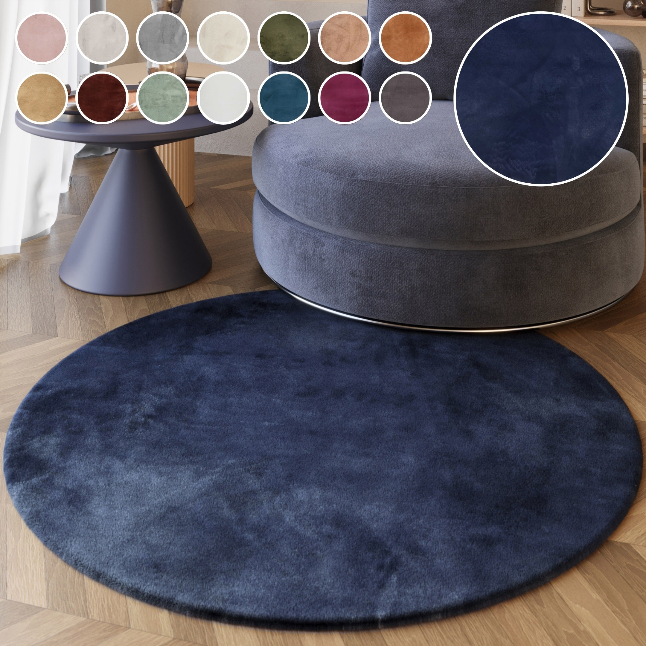Esprit Hochflor-Teppich »Alice ESP-4377 Kunstfell«, rund, 25 mm Höhe, Kanin günstig online kaufen