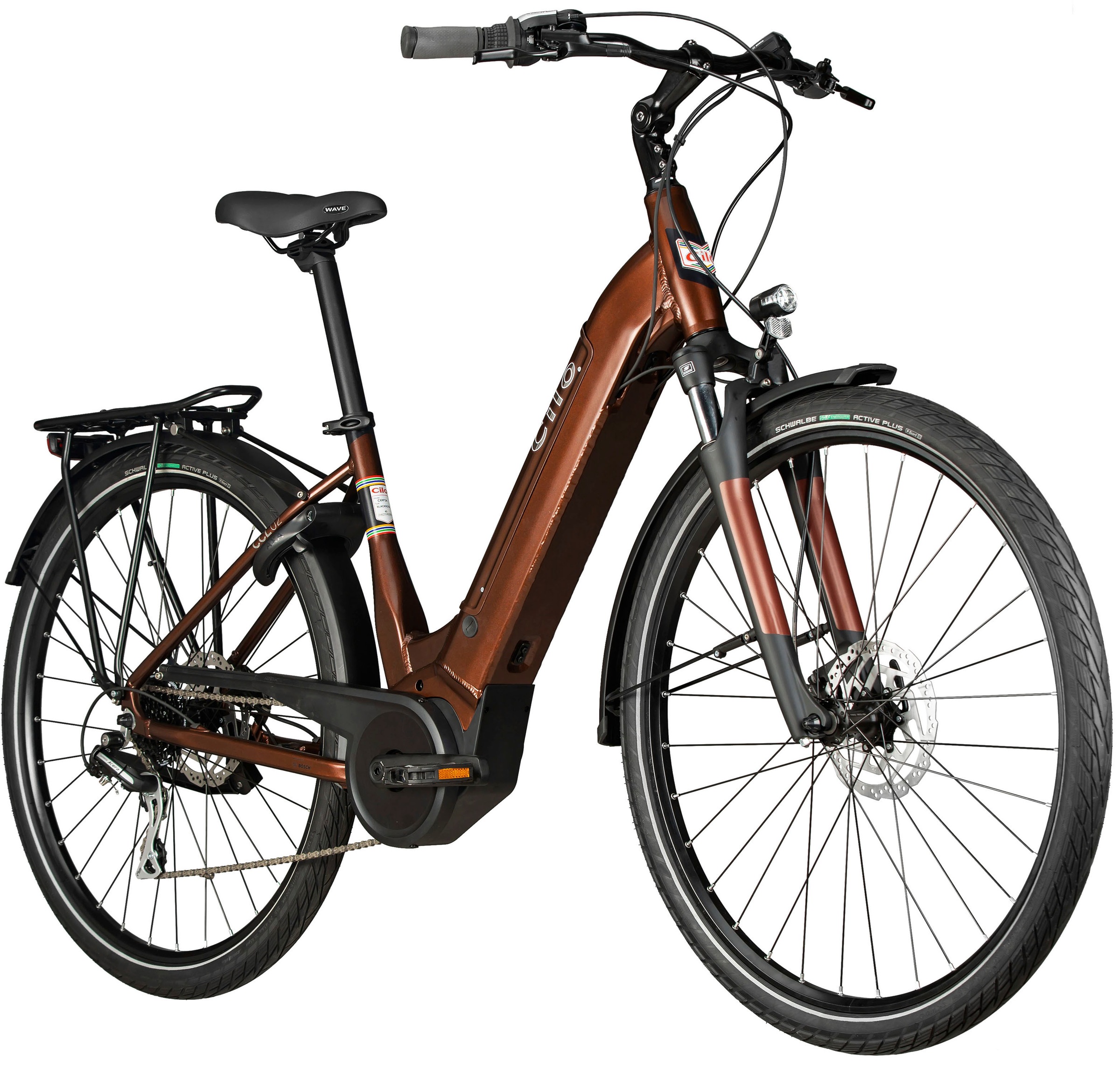 Cilo E-Bike »Cityliner CCL°02+ Chocolate«, Shimano, Acera M360, Mittelmotor 250 W, Pedelec, Elektrofahrrad für Damen u. Herren