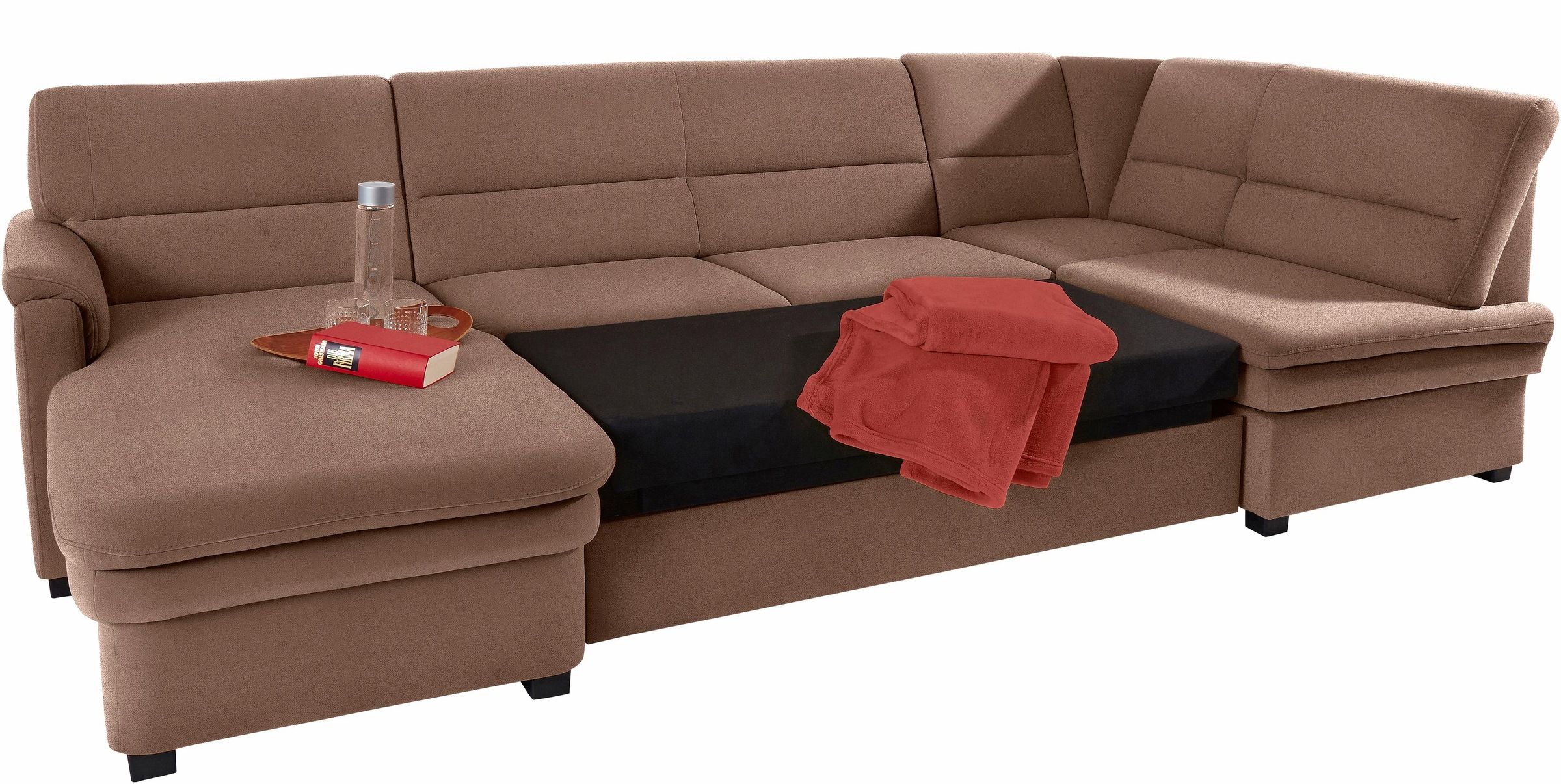 sit&more Wohnlandschaft »Pisa U-Form«, mit Federkern, wahlweise mit Bettfunktion