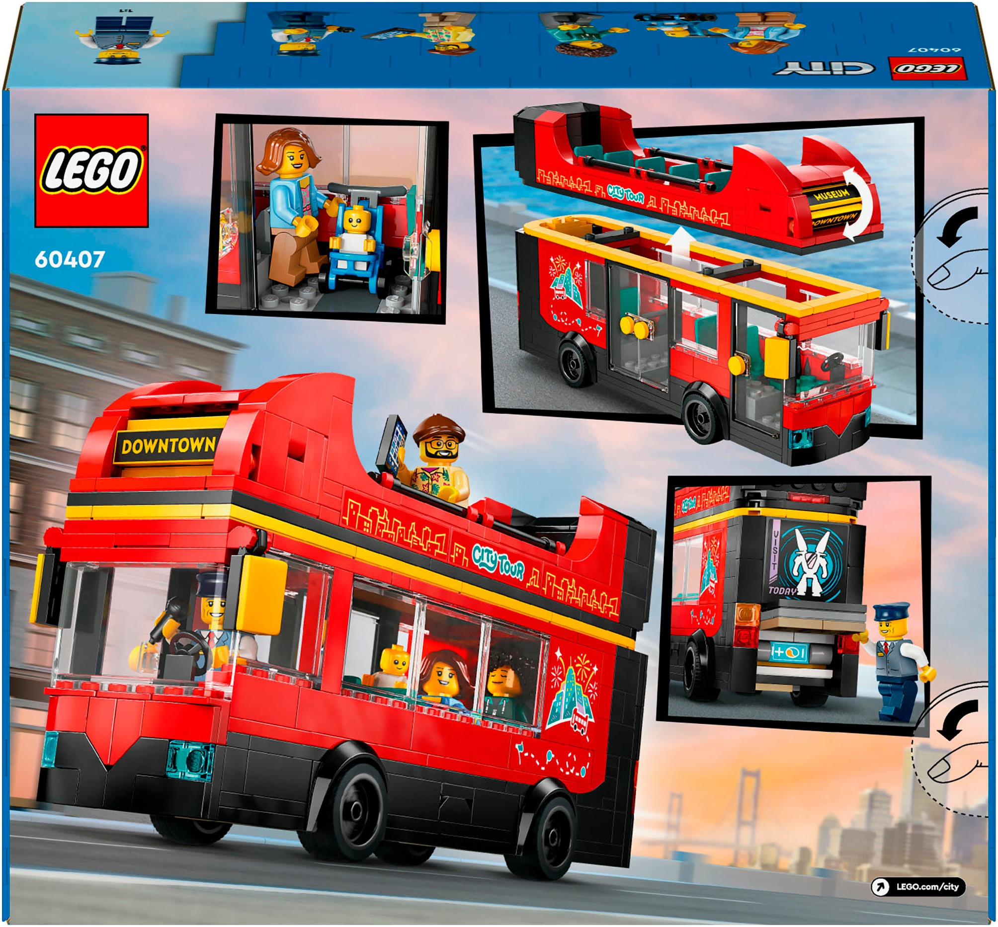 LEGO® Konstruktionsspielsteine »Doppeldeckerbus (60407), LEGO City«, (384 St.), Made in Europe