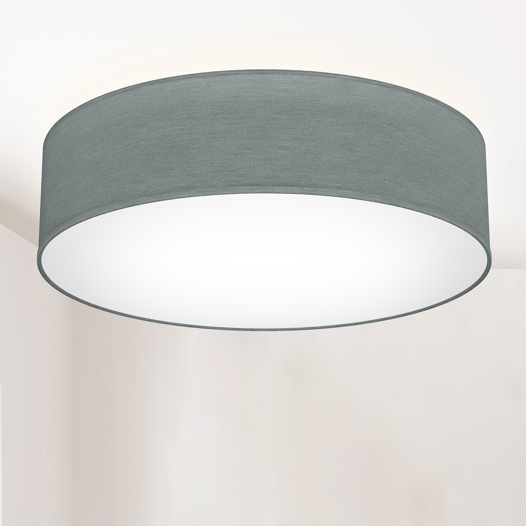 B.K.Licht LED Deckenleuchte, 2 flammig, Leuchtmittel E27 | ohne Leuchtmittel, Deckenlampe, Textil Lampenschirm, E27, Schlafzimmer, Wohnzimmer
