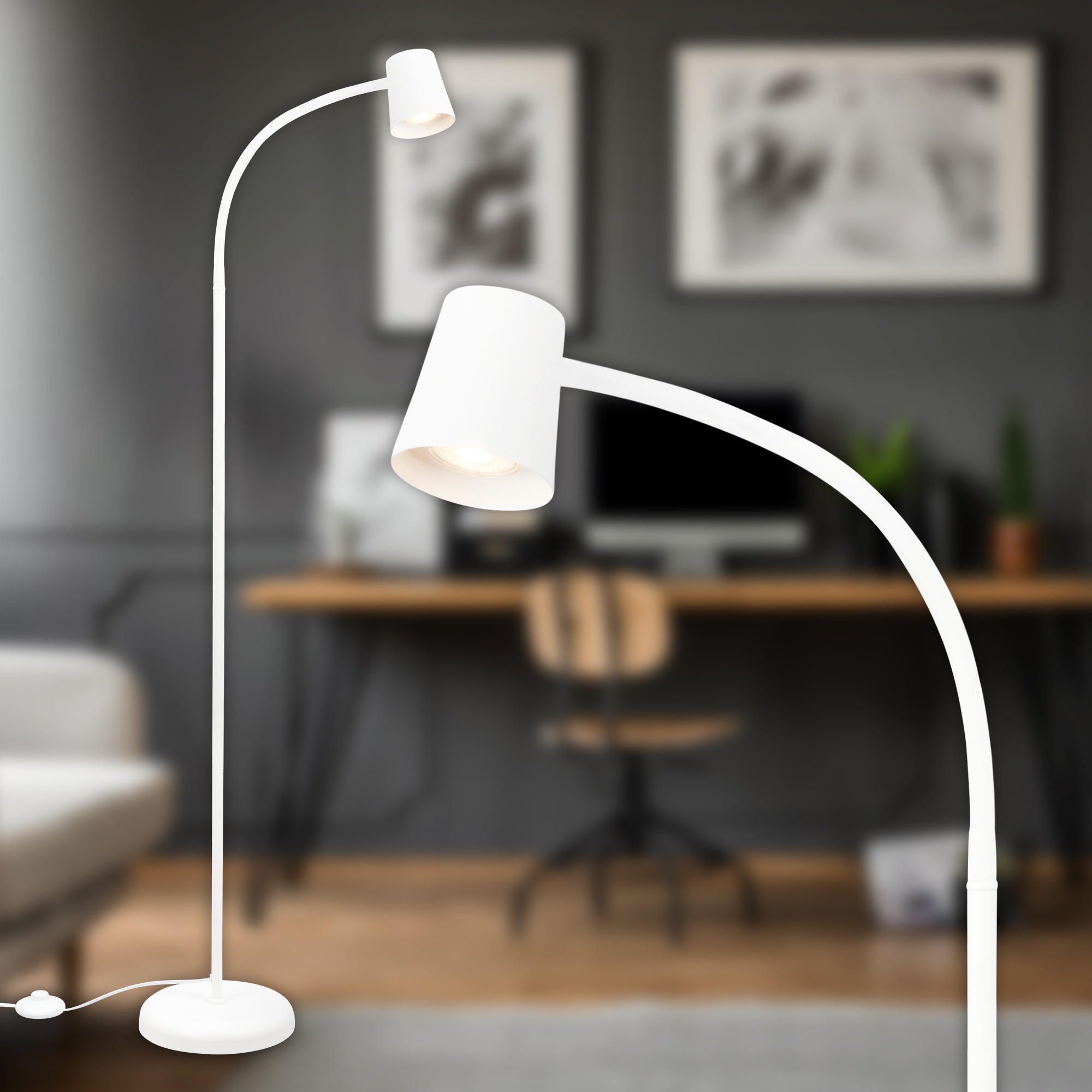 Briloner Leuchten LED Stehlampe »Stehleuchte, weiß, 1xGU10/max. 9W exkl.«, Leuchtmittel GU10 | ohne Leuchtmittel
