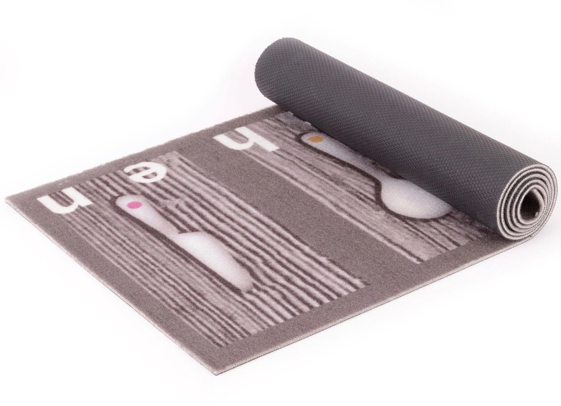 Primaflor-Ideen in Textil Küchenläufer »KITCHEN, Made in Belgium«, rechteckig, 5 mm Höhe, mit Schriftzug & Motiv Besteck, rutschhemmend, waschbar, Küche