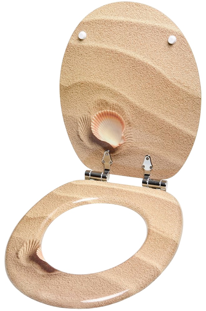 Sanilo Badaccessoire-Set »Clam«, (Komplett-Set, 3 tlg.), bestehend aus WC-Sitz, Badteppich und Waschbeckenstöpsel