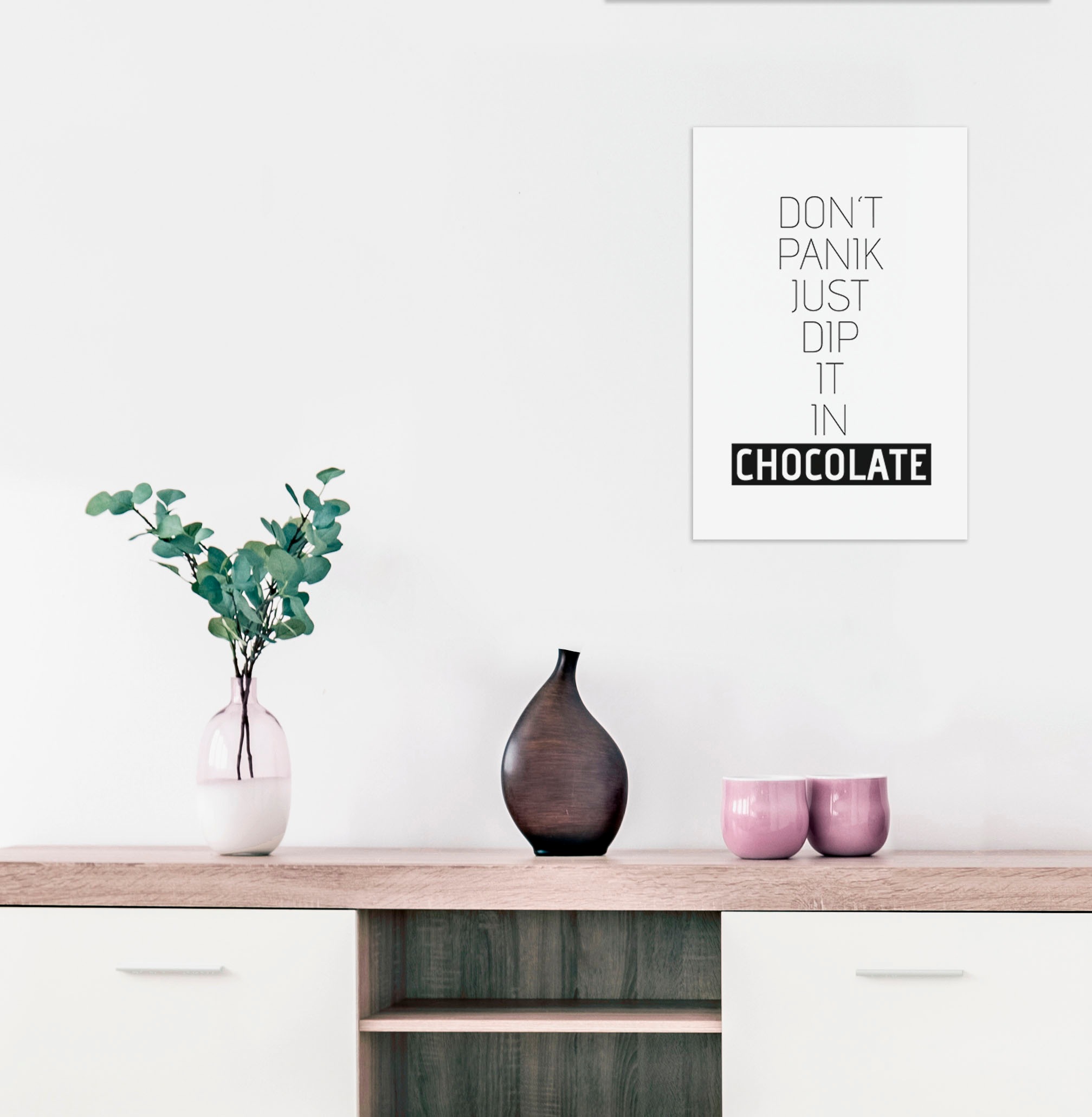 queence Wanddekoobjekt »CHOCOLATE«, Stahlschild, Blechschild, Spruch, Witzig, Wanddeko, retro, 20x30cm