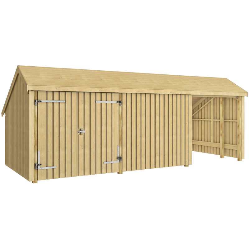 PLUS Gartenhaus »Multi« Gartenhaus 15, 5 m², mit Doppeltür, inkl. Dachpappe/Aluleisten/H-Füße natur