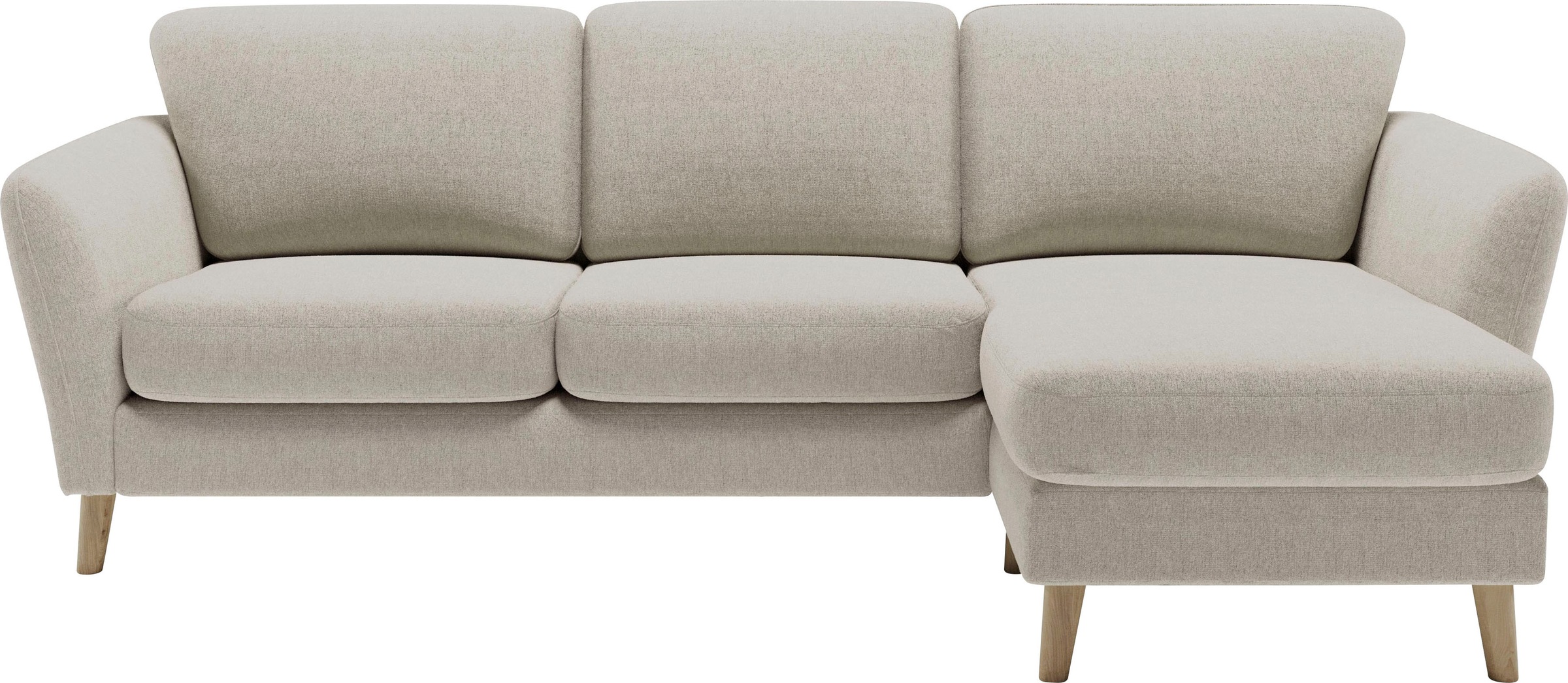 Home affaire Ecksofa »MARSEILLE (242/152cm),L-Form, Rec. rechts/links«, Massivholzbeine aus Eiche, in verschieden Bezügen und Farbvarianten