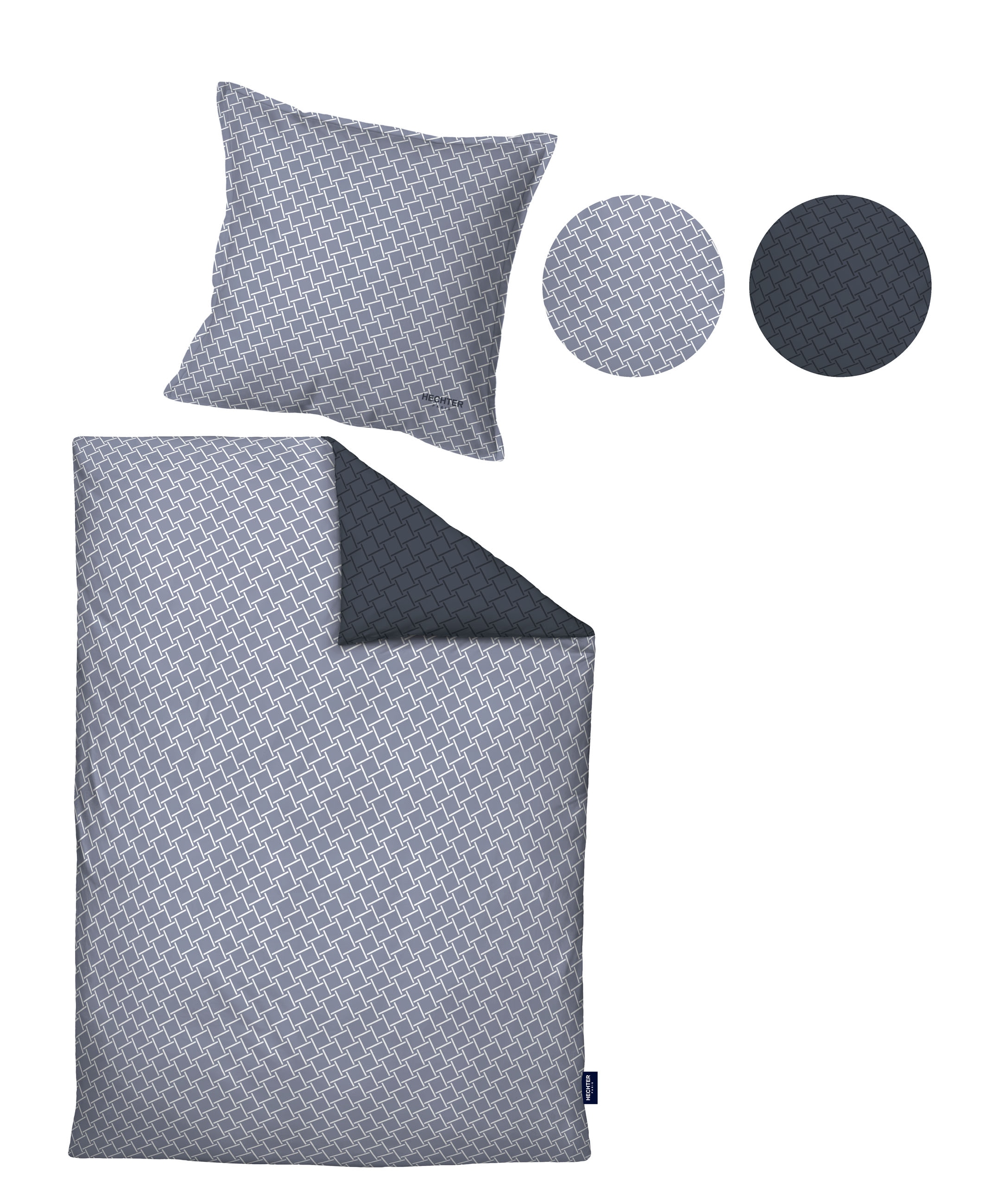 HECHTER PARIS Wendebettwäsche »0061311« 2 Stk. tlg. feiner Glanz + weicher Griff,100% Baumwolle, Stehsaum, gesticktes LOGO