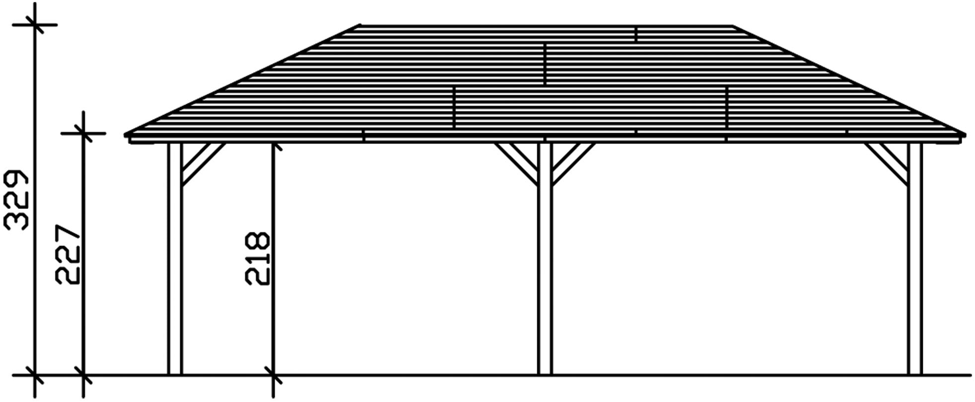 Skanholz Einzelcarport »Taunus«, Holz, 335 cm, Anthrazit