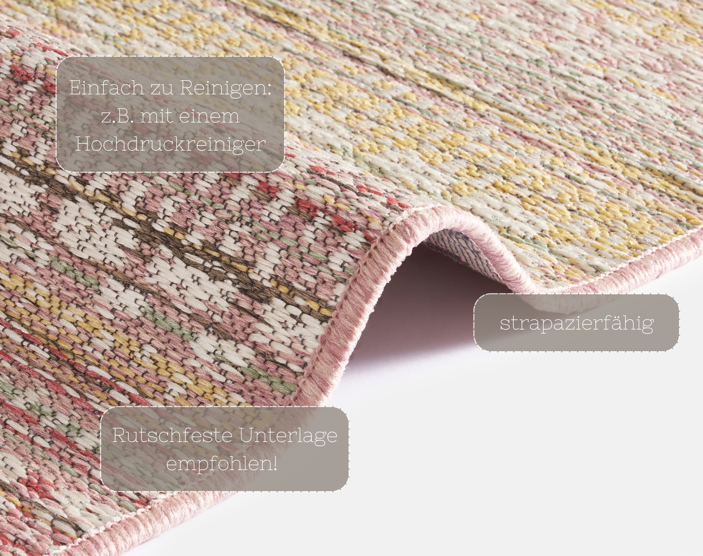 HANSE Home Teppich »Pine«, rechteckig, 7 mm Höhe, In-und Outdoor geeignet, Strapazierfähig und pflegeleicht, Flachgewebe