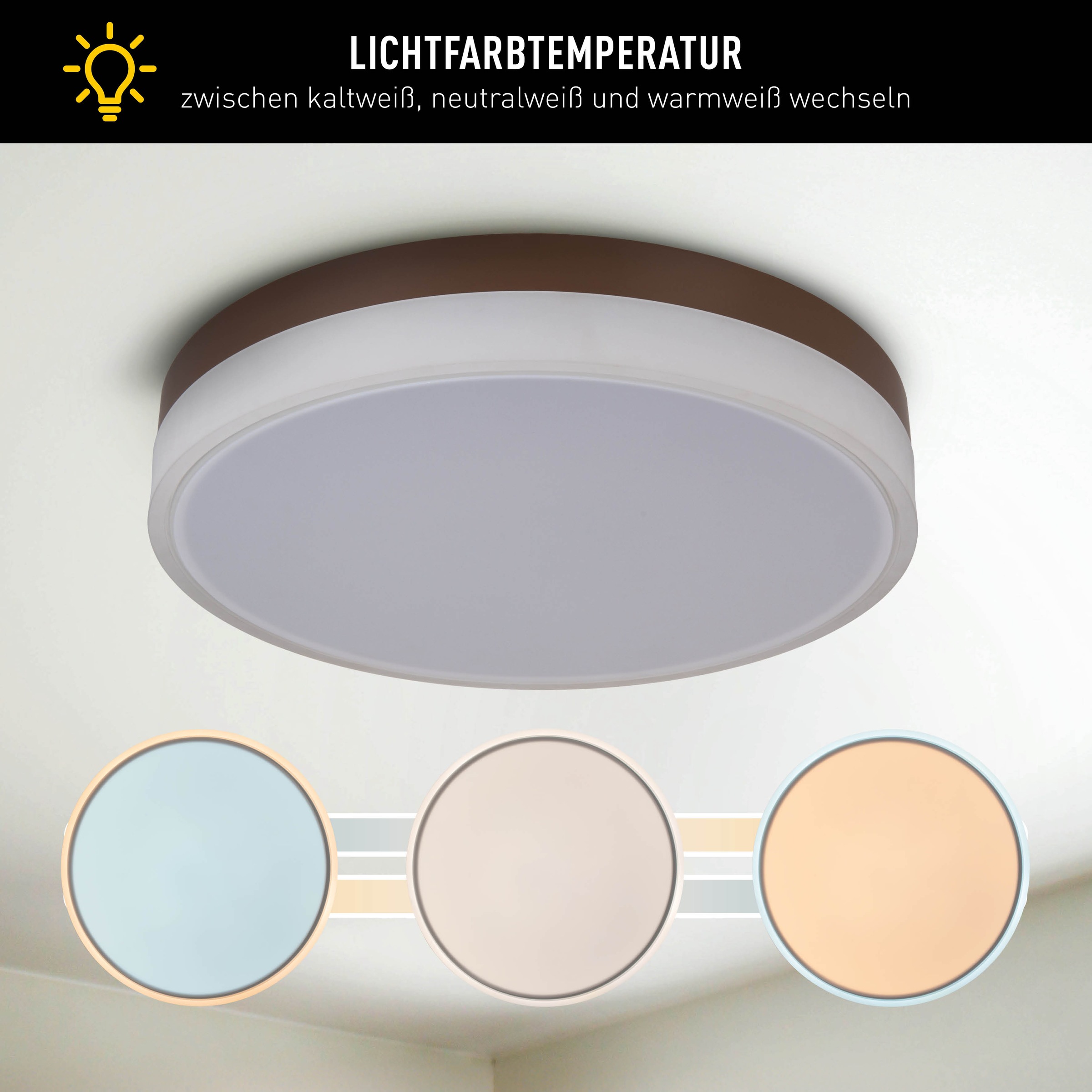 näve LED Deckenleuchte »Lola«, 1 flammig, Leuchtmittel LED-Modul | Leuchtmittel wechselbar, Dimmbar per Fernbedienung (inkl.), CCT, Memory, Nachtlicht, D: 50cm