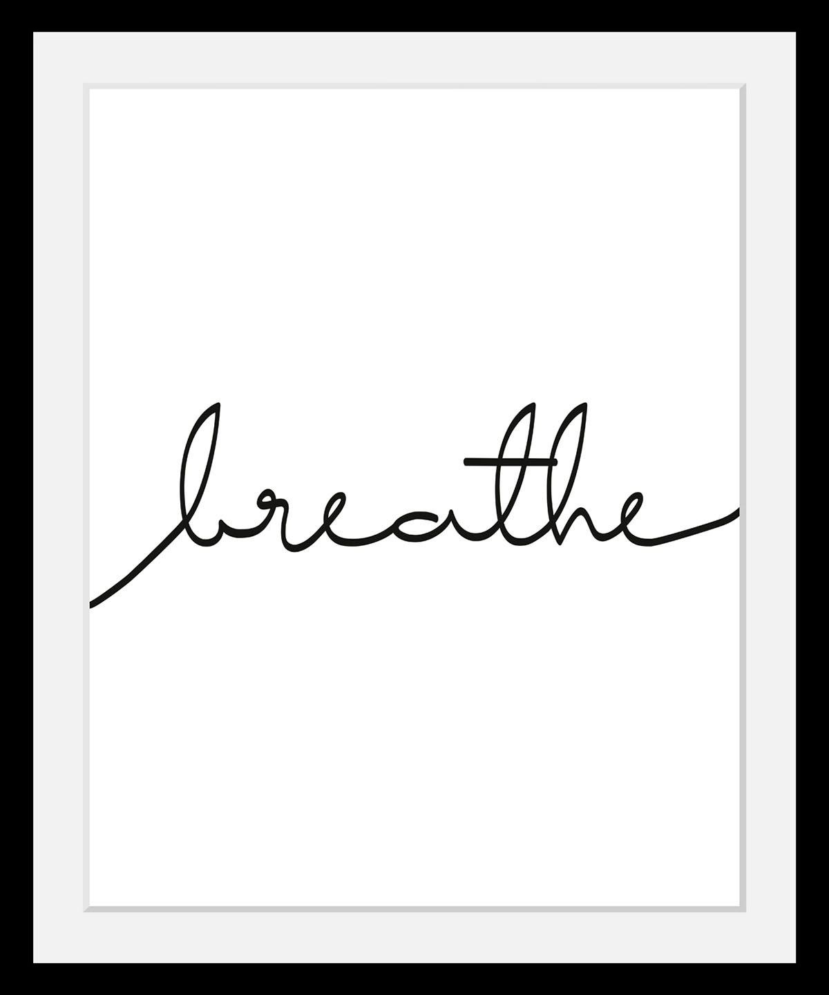 queence Bild »Breathe«, Schwarz-Weiß-Schriftzug-Motivationsbilder-Spa-Spa B günstig online kaufen