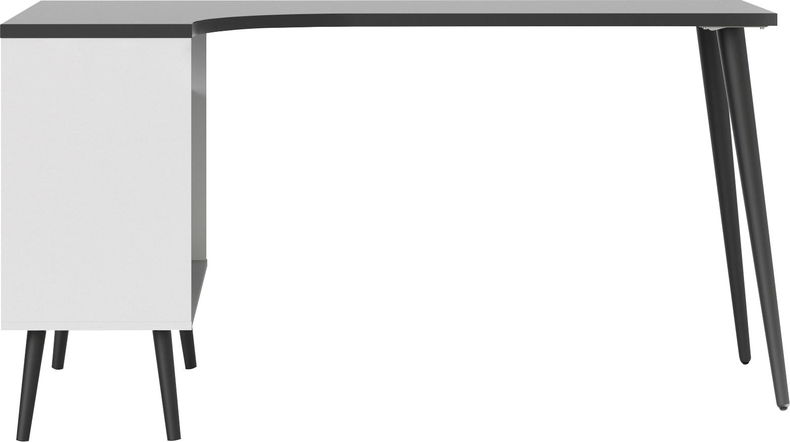 andas Schreibtisch »Oslo Arbeitstisch, Bürotisch«, mit 2 Schubladen, 3 offene Fächer, Eckschreibtisch, Breite 145 cm