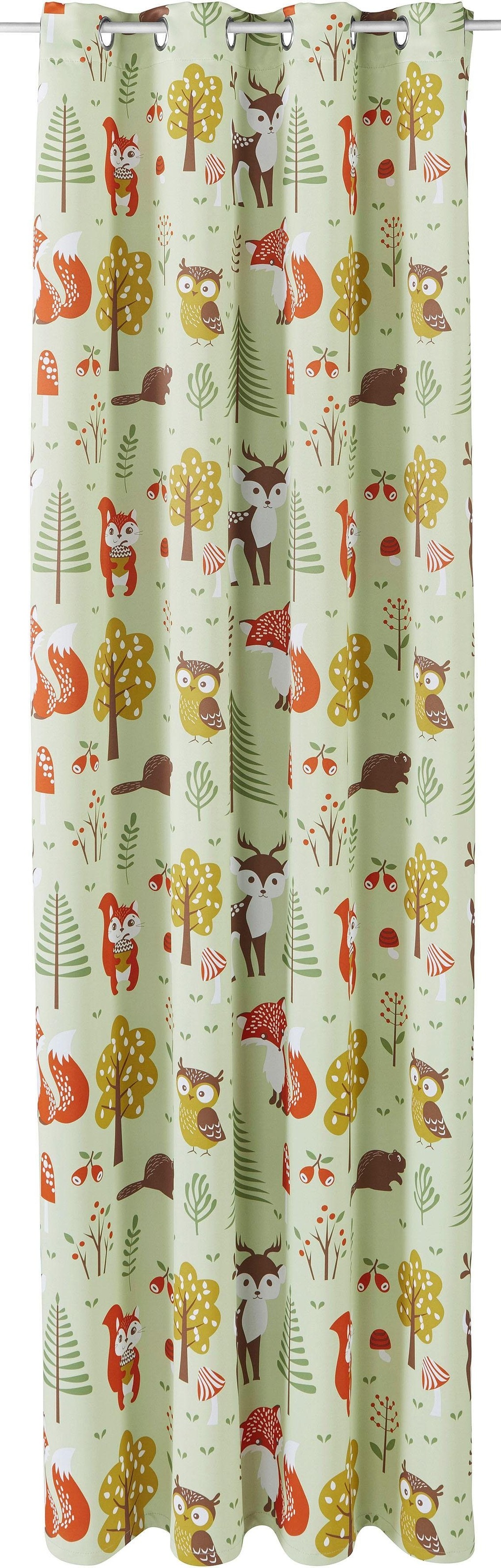 my home Verdunkelungsvorhang »Waldtiere«, (1 St.), bedruckte Kindergardine, günstig online kaufen