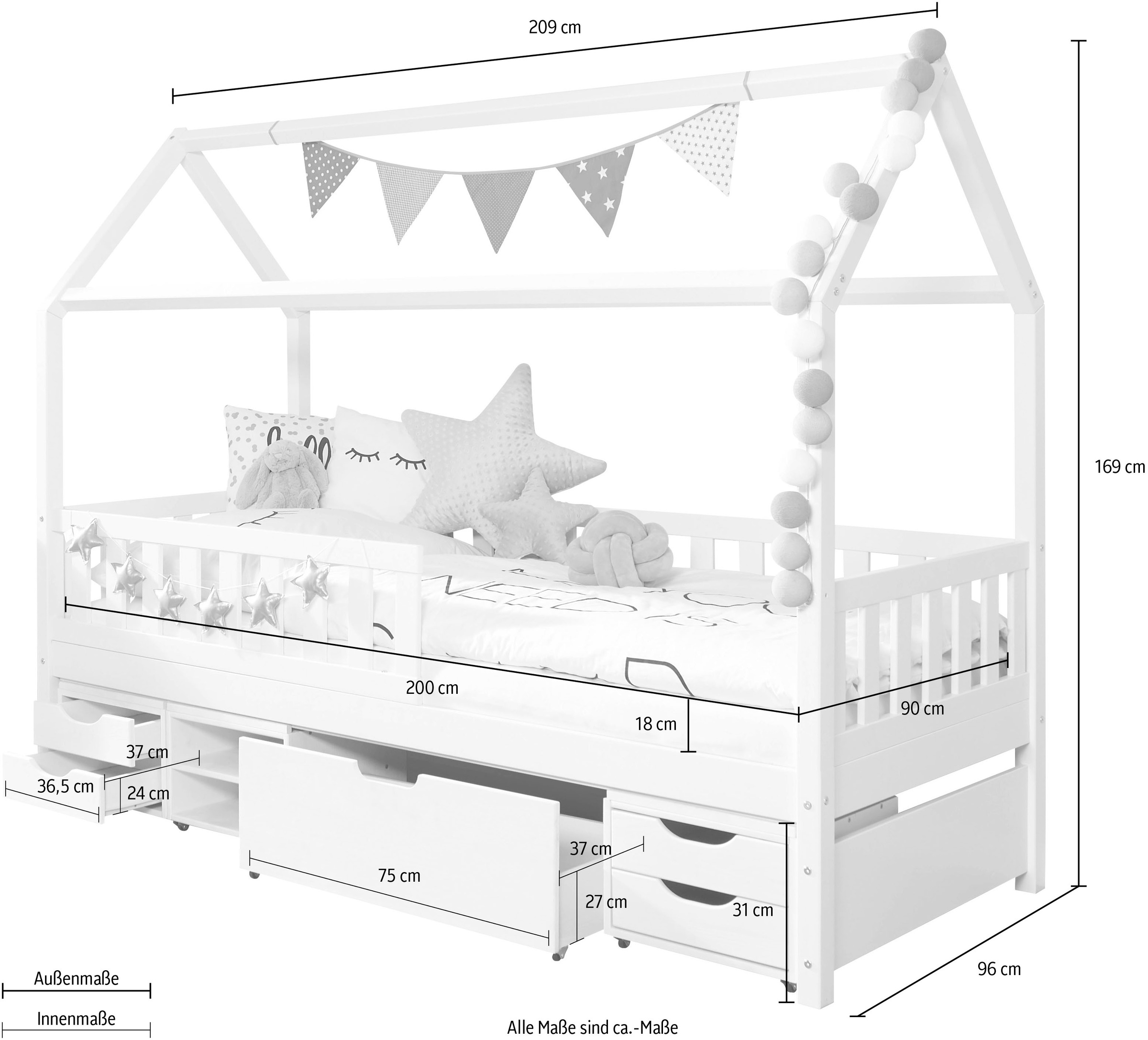 13. Bild von Ticaa Hausbett »Traumhaus«