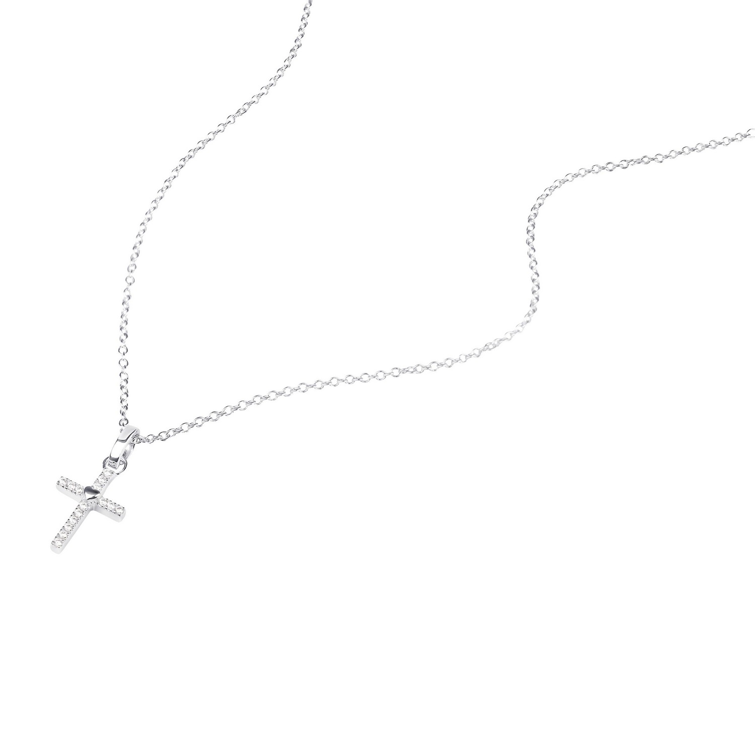 TOM TAILOR Kette mit Anhänger »Kreuz-Motiv« mit Zirkonia (synth.)