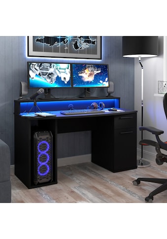 Gamingtisch »Ayo«, mit LED-RGB Beleuchtung, moderner Schreibtisch, Breite 140 cm