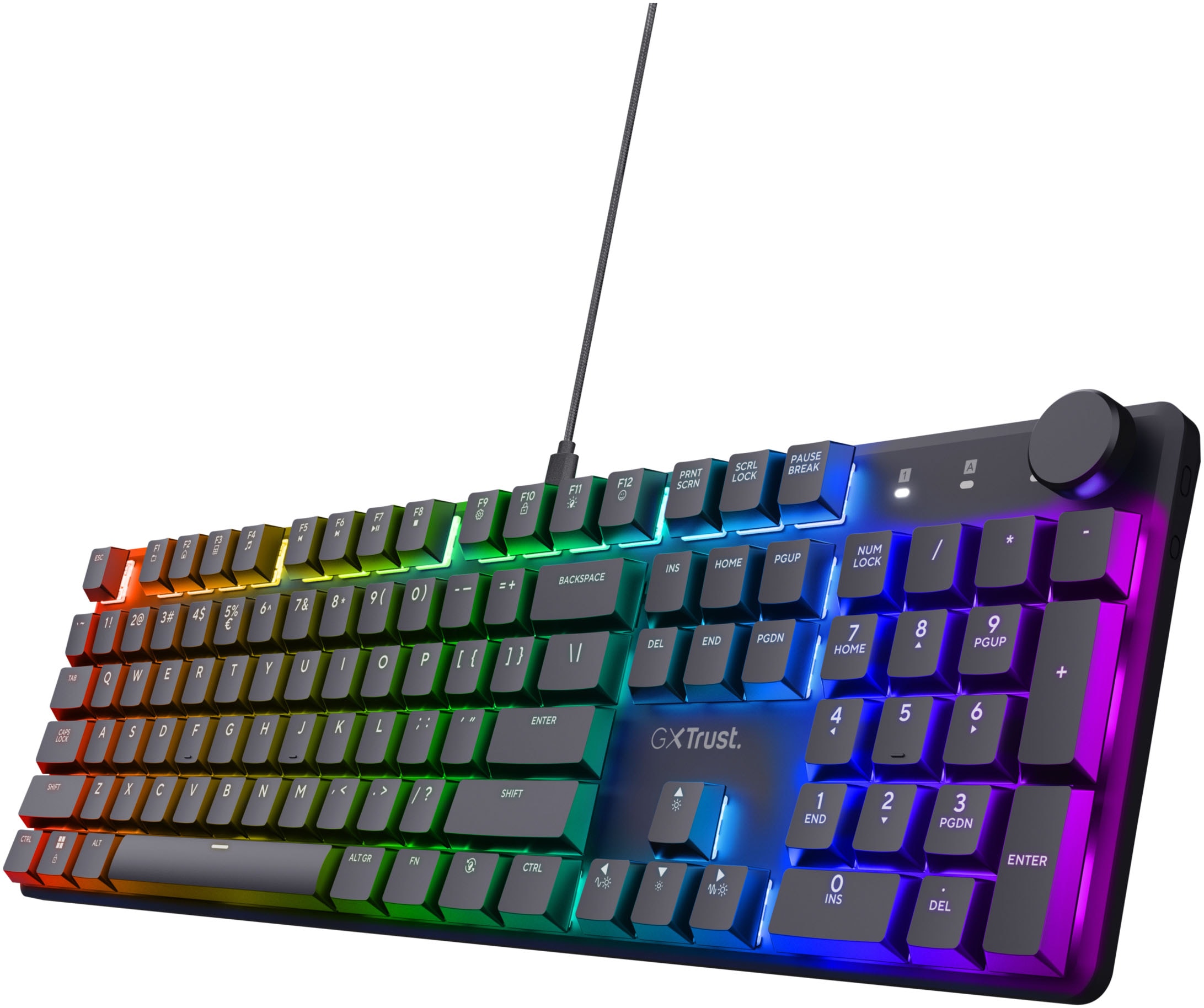 Trust Gaming-Tastatur »GXT 866 Torix«, (USB-Anschluss-Ziffernblock-Windows-Sperrtaste-Fn-Tasten)