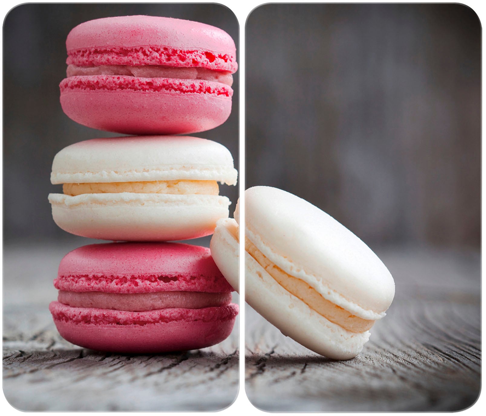 WENKO Herd-Abdeckplatte »Universal Modell Macarons«, (Set, 2 tlg.), Herdabdeckung für alle Herdarten, kratzfest, mit rutschfesten Füßen