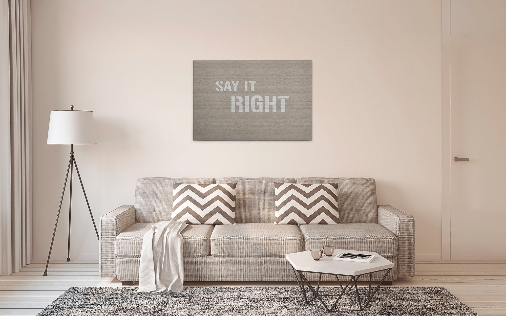 A.S. Création Leinwandbild »message«, Kunst-Sprüche-Kinder, (1 St.), Keilrahmen Bild Steinoptik Schriftzug Leinwand-Bild Wohnzimmer modern