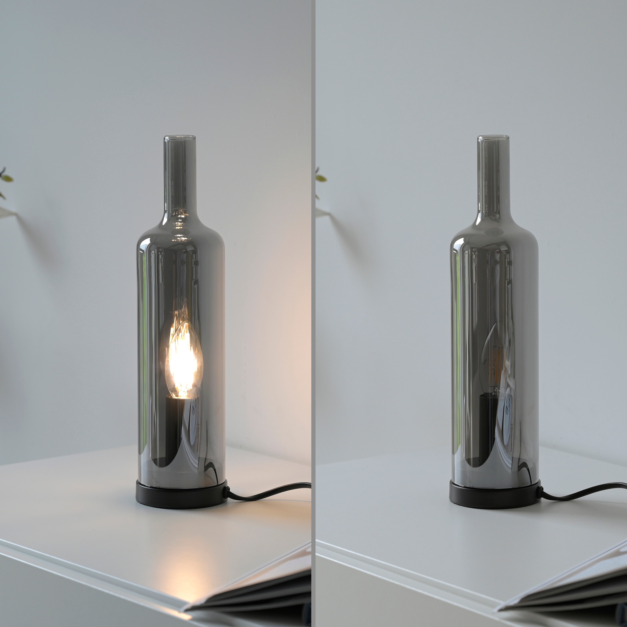 JUST LIGHT LED Tischleuchte »BOTTLE« E14 1 Stk. Schalter, Schnurschalter, Exklusive E14