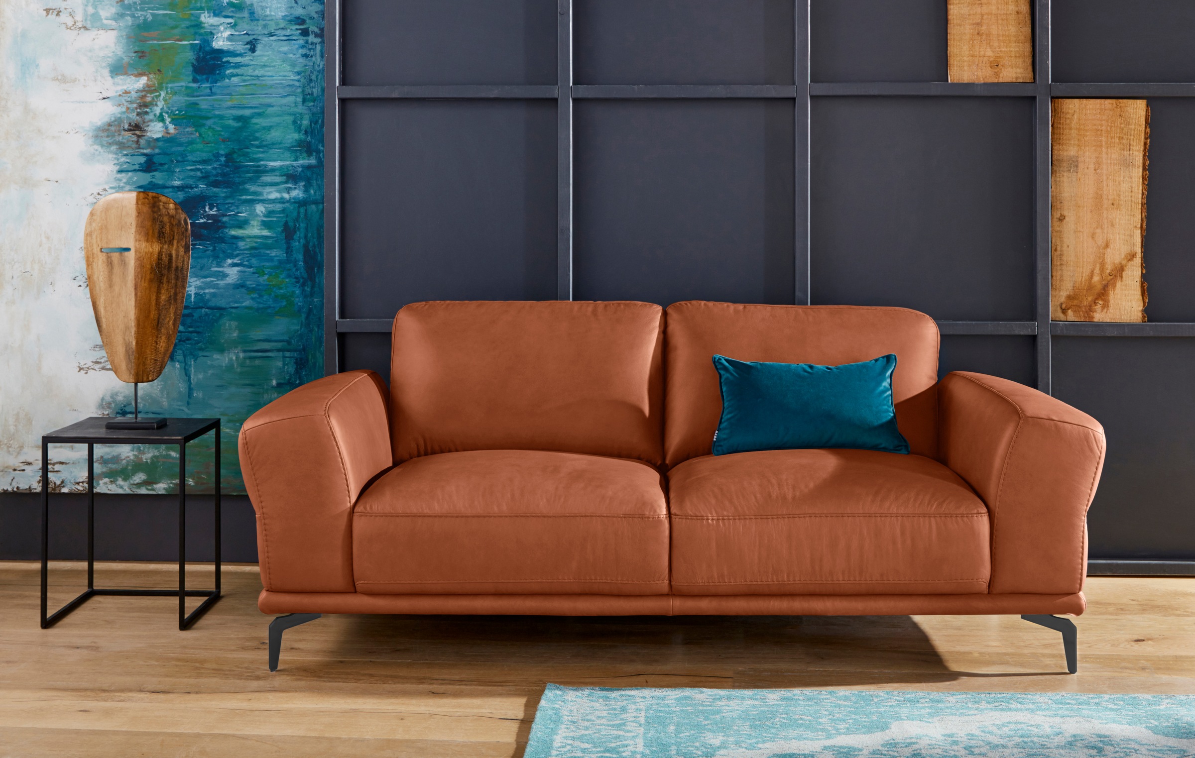 W.SCHILLIG 2-Sitzer »montanaa« mit Metallfüßen in Schwarz pulverbeschichtet günstig online kaufen