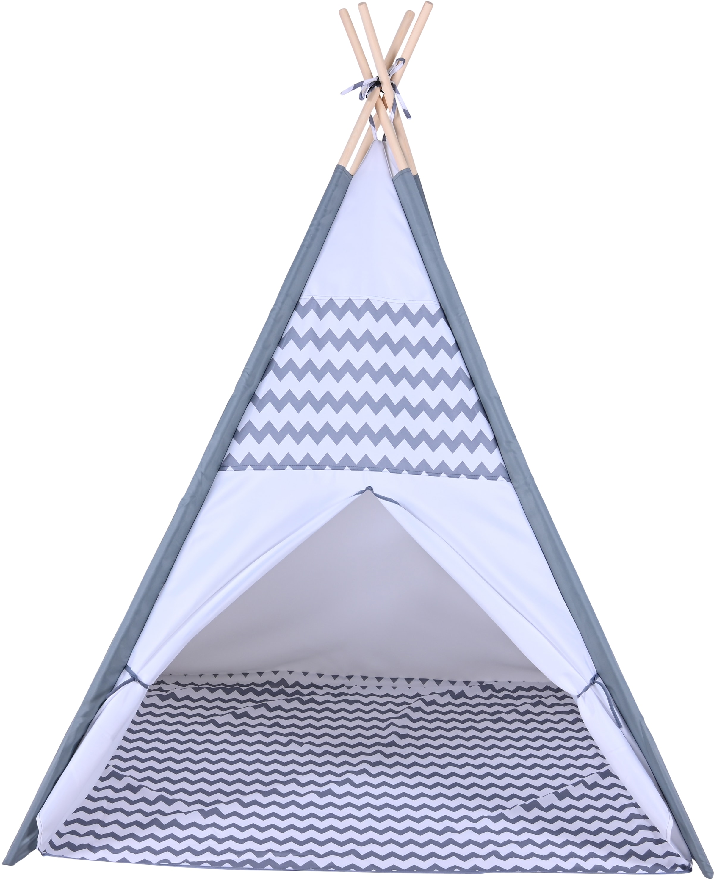 Knorrtoys® Spielzelt »Tipi Zickzack«, mit Zeltstangen aus Holz