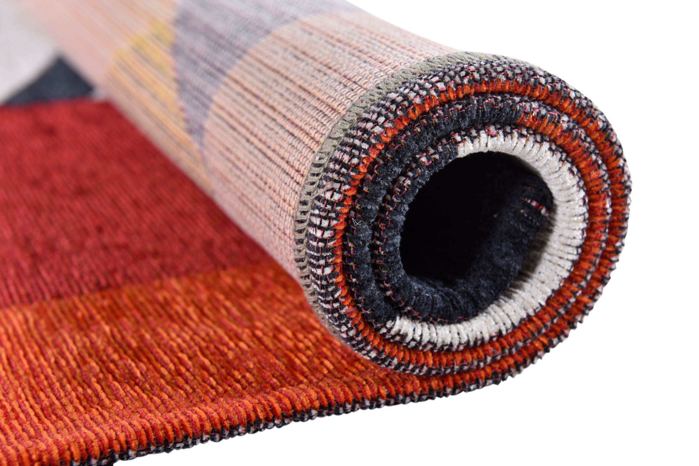 Gino Falcone Teppich »Cosima-117«, rechteckig, 3 mm Höhe, flachgewebt, Jaquard, mit Chenillegarn, modernes geometrisches Design