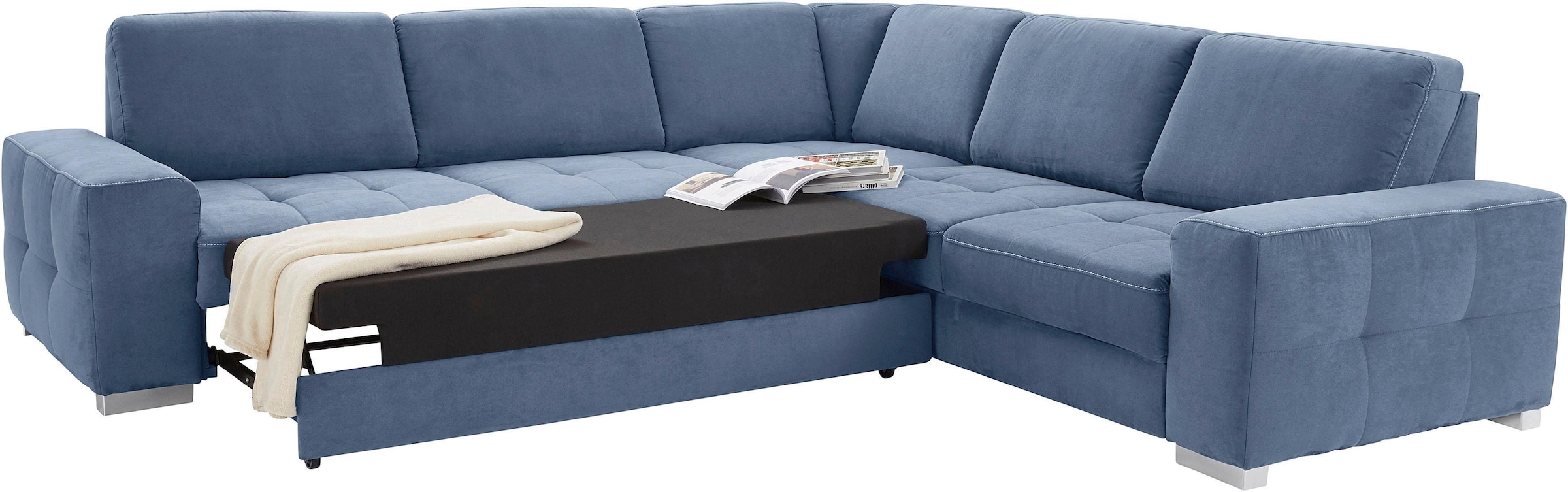 sit&more Ecksofa »Santorini L-Form«, mit Federkern und Sitztiefenverstellung, wahlweise mit Bettfunktion