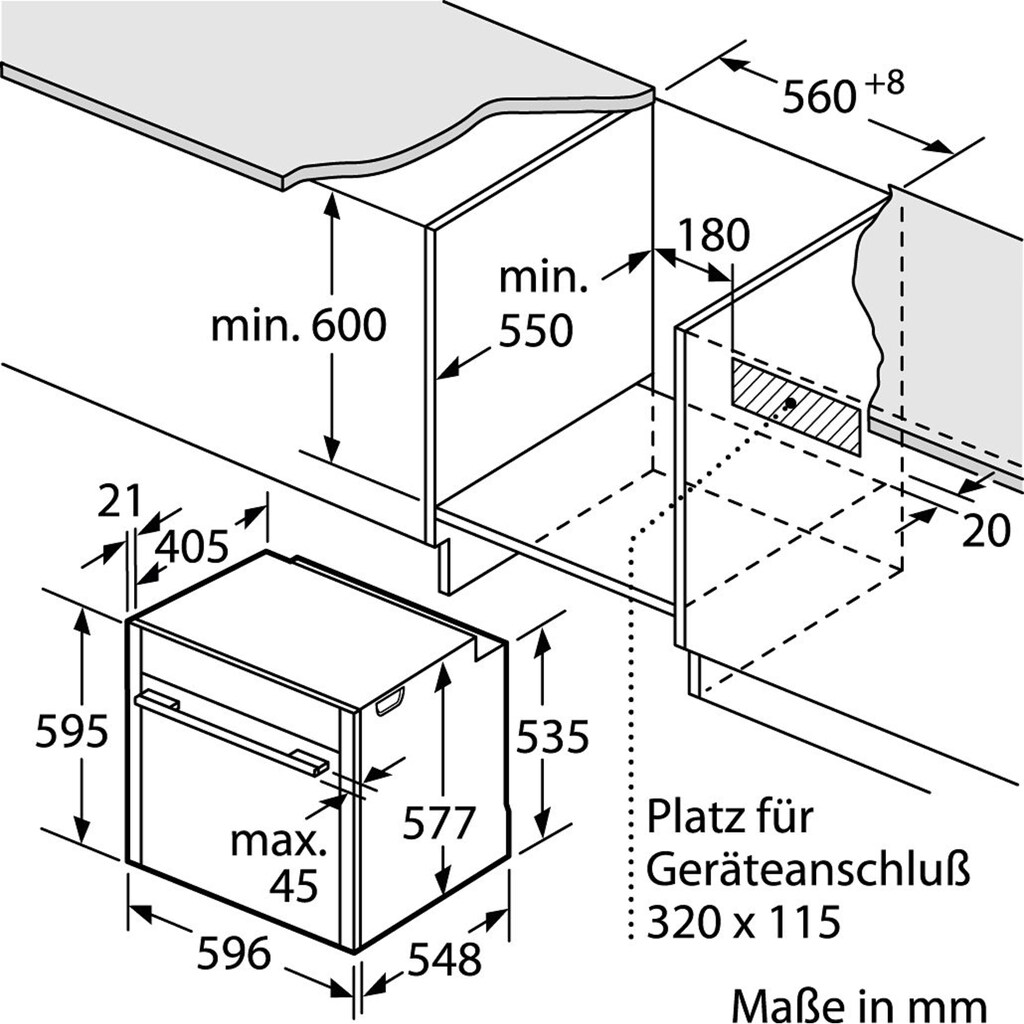 NEFF Einbaubackofen »B45CR22N0«, N 70, B45CR22N0, mit Teleskopauszug nachrüstbar, easyClean