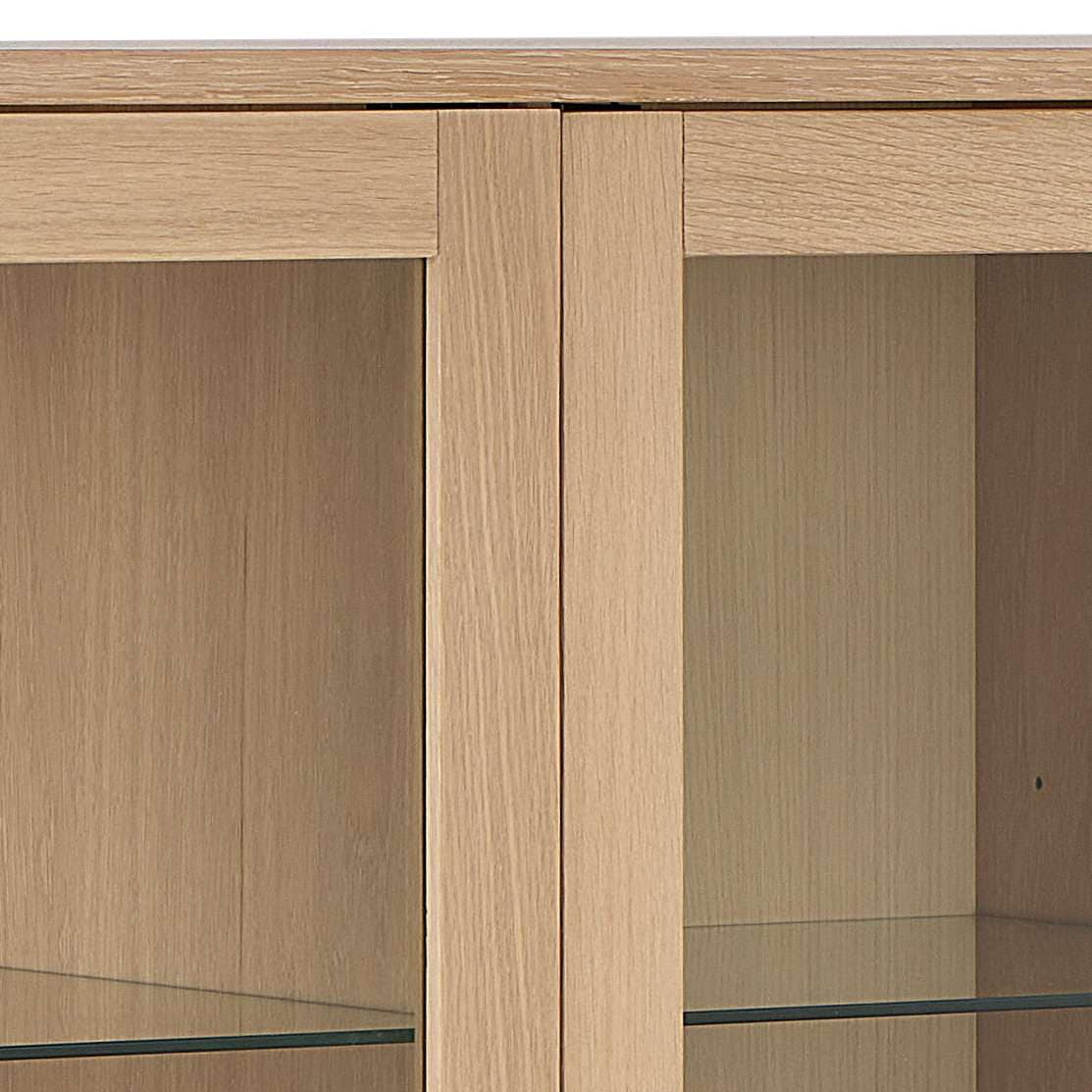 ACTONA GROUP Vitrine »Marte« ölbehandeltes Eiche Furnier, 2 Türen, klar Glas, 140x40x148 cm