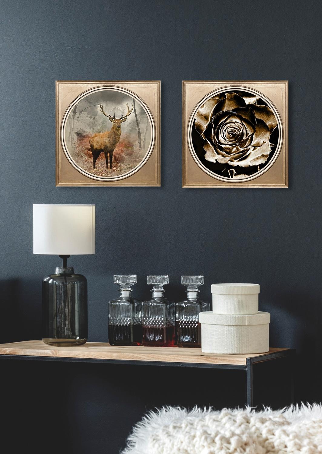 queence Acrylglasbild »Hirsch«, Kunst-Gemälde-Tiere-Hirsch-Hirsche-Hirschbi günstig online kaufen