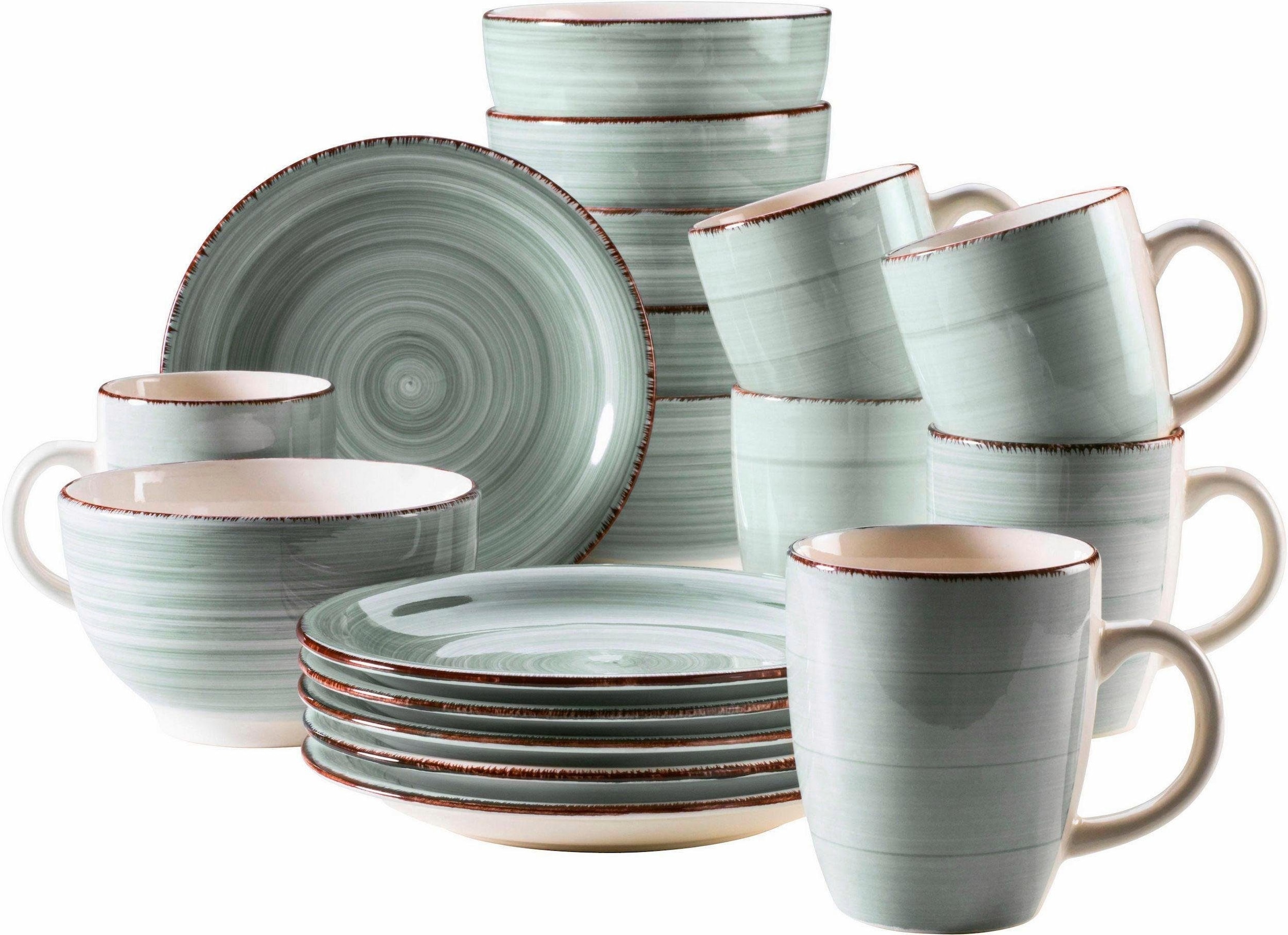 my home Kaffeeservice »Geschirr-Set, Service Bel Tempo«, (Set, 18 tlg., 6 K günstig online kaufen