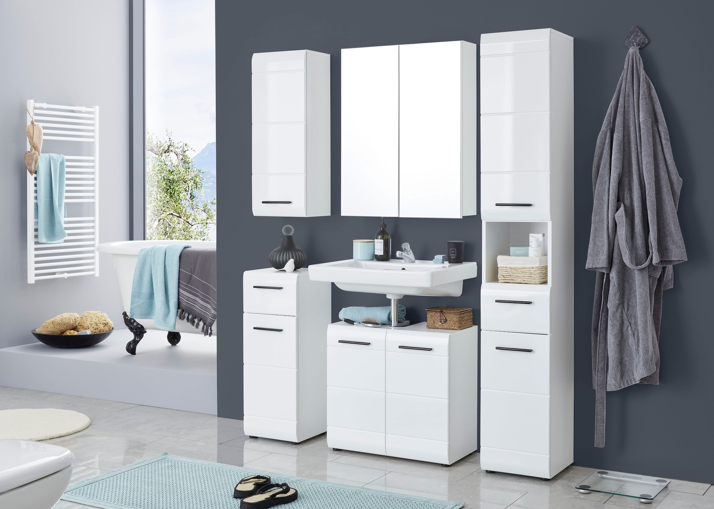 welltime Spiegelschrank »Sovana« Badschrank wahlweise mit oder ohne Beleuchtung - (B/T/H) 60/18/67 cm