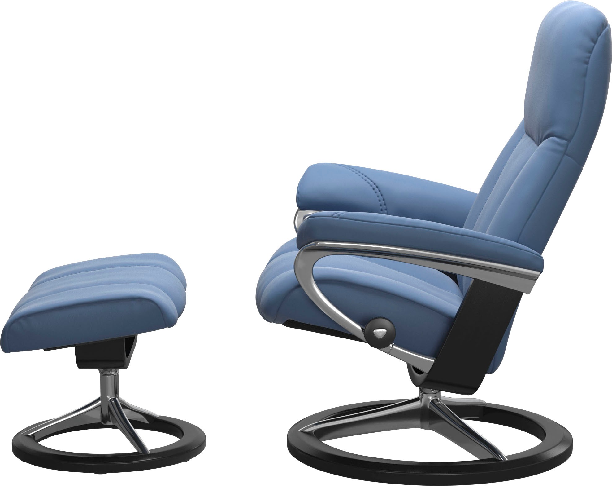 Stressless® Relaxsessel »Consul«, (Set, Relaxsessel mit Hocker), mit Hocker, mit Signature Base, Größe S, Gestell Schwarz