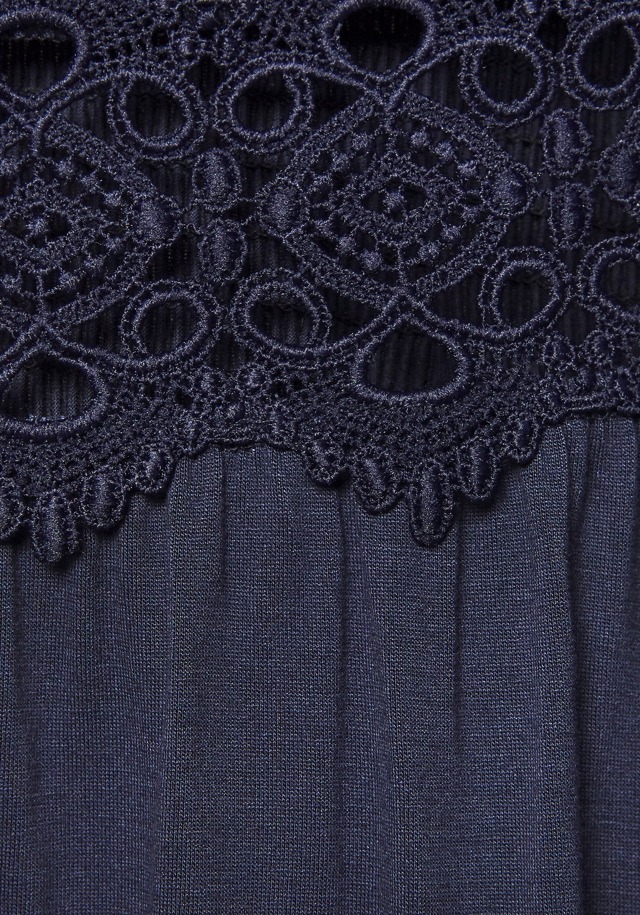 Vivance Sommerkleid, mit Häkeleinsatz in der Taille, elegantes Sommerkleid aus Jersey