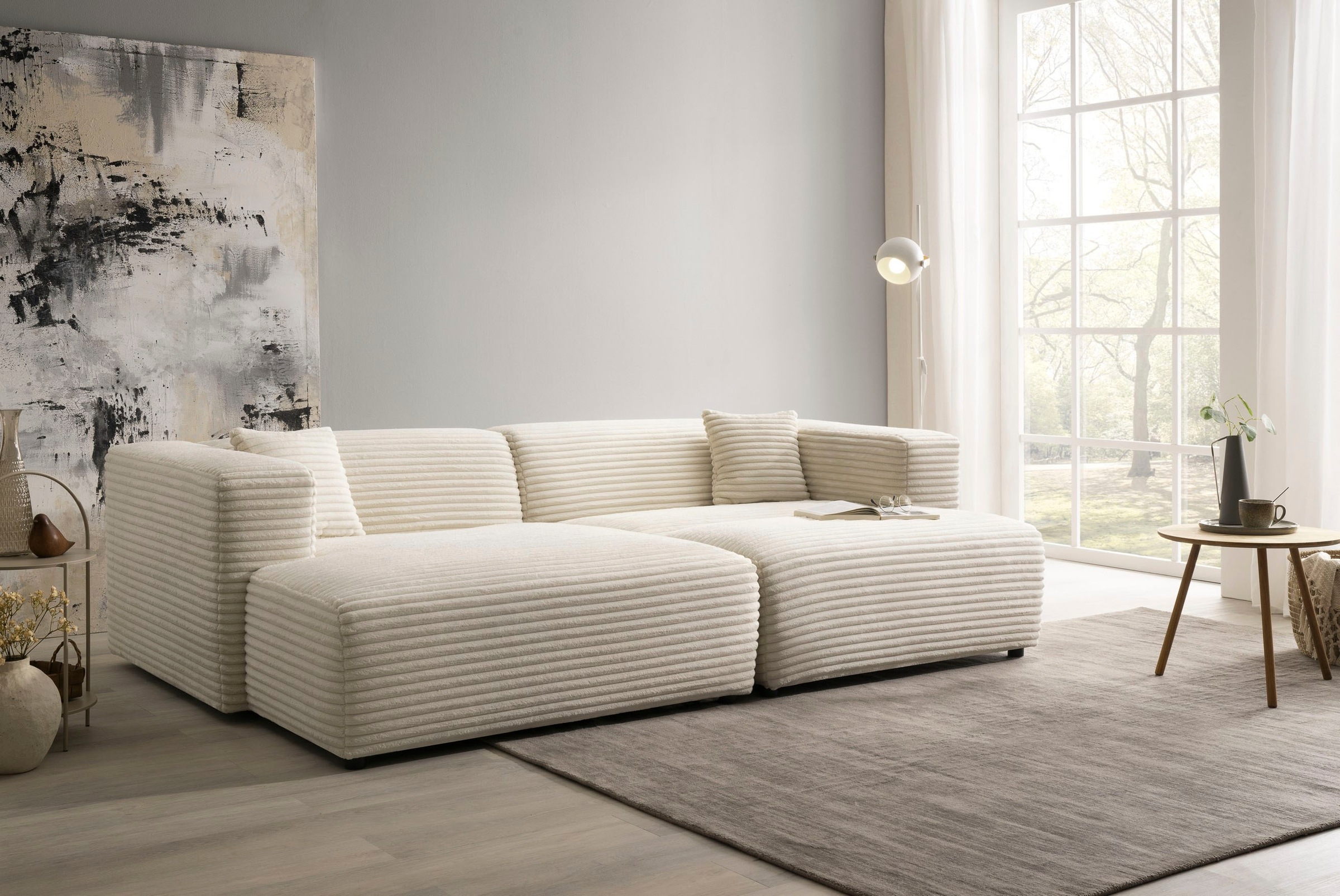 andas Polsterecke »BAKELS, Ecksofa-Set mit Hocker, L-Form mit Schlaffunktio günstig online kaufen