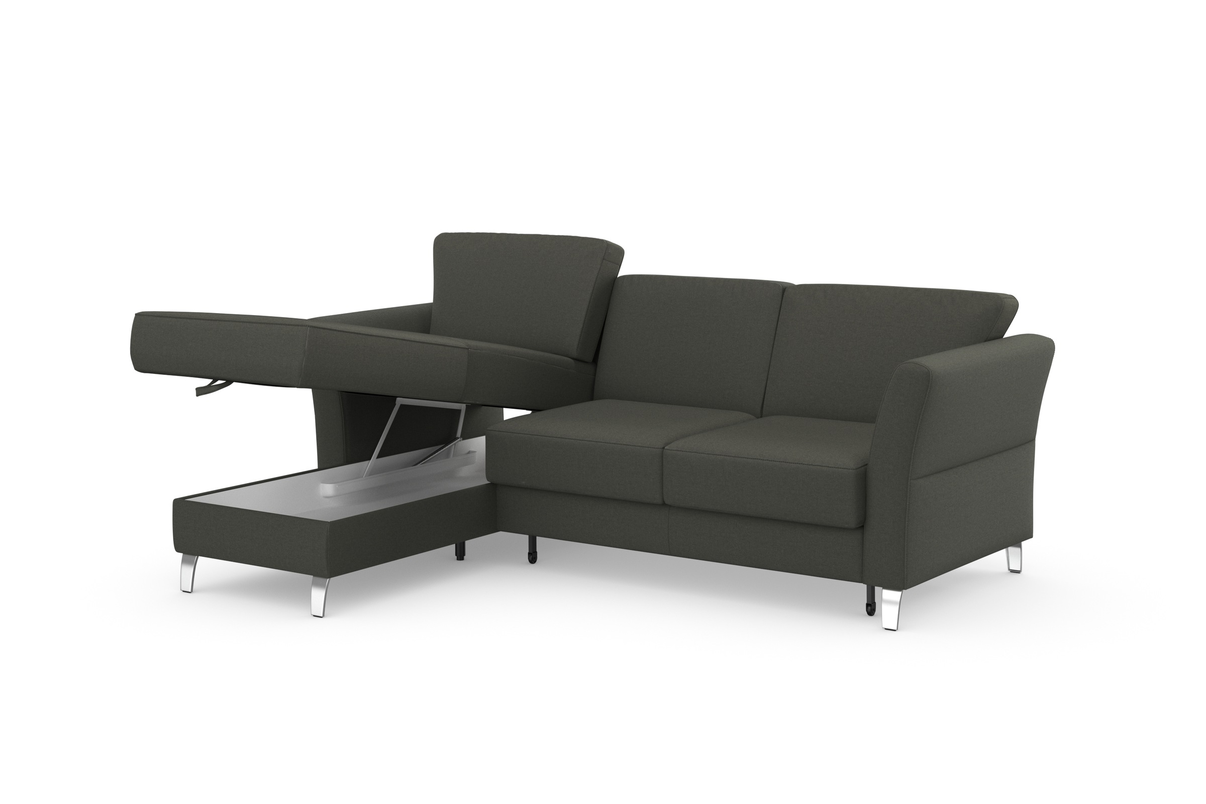 sit&more Ecksofa »Visby L-Form«, wahlweise mit Bettfunktion und Bettkasten, frei im Raum stellbar