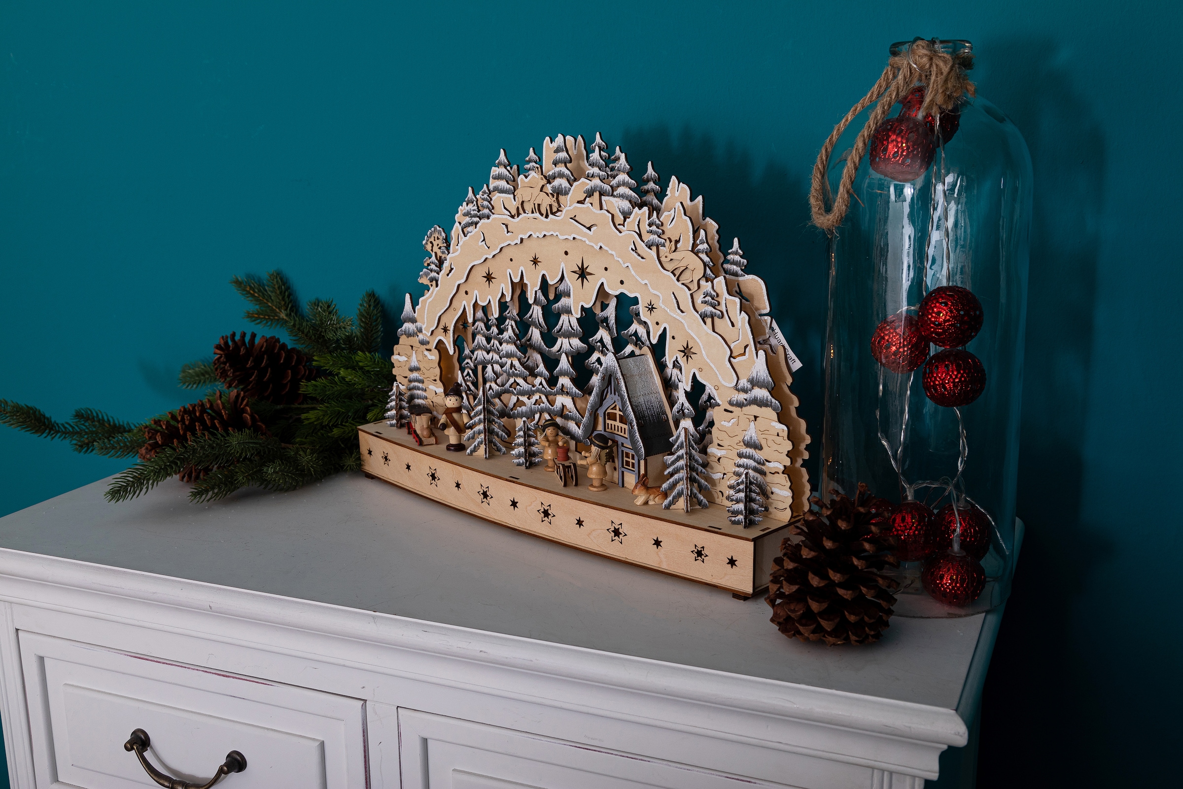 Myflair Möbel & Accessoires LED Schwibbogen »Weihnachtsdeko« 1 Stk. aus Holz, mit LED Beleuchtung, Höhe ca. 31 cm