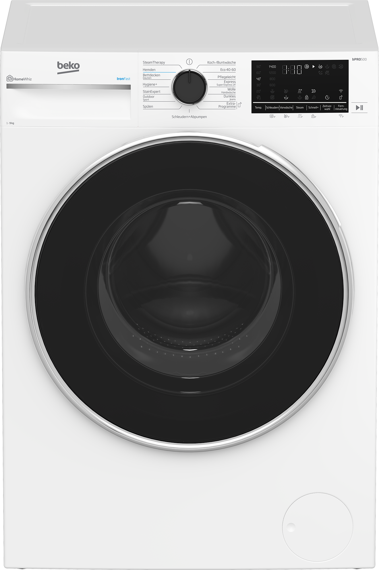 BEKO Waschmaschine »B5WF69410W 7100083800«, 9 kg, 1400 U/min, Vollelektronik, AddXtra, SteamCure, HomeWhiz