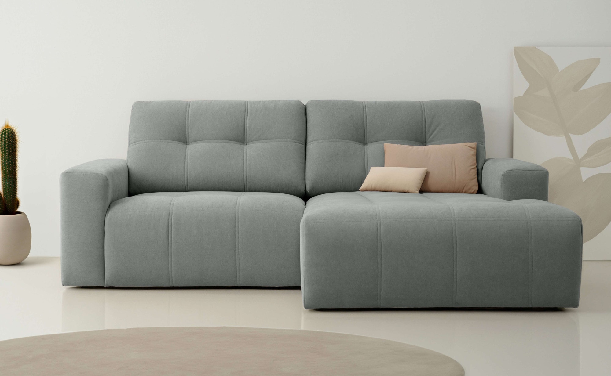 Home affaire Ecksofa »Turnon, Lounge-sofa, Breite 221 cm«, Chenille, mit Kn günstig online kaufen