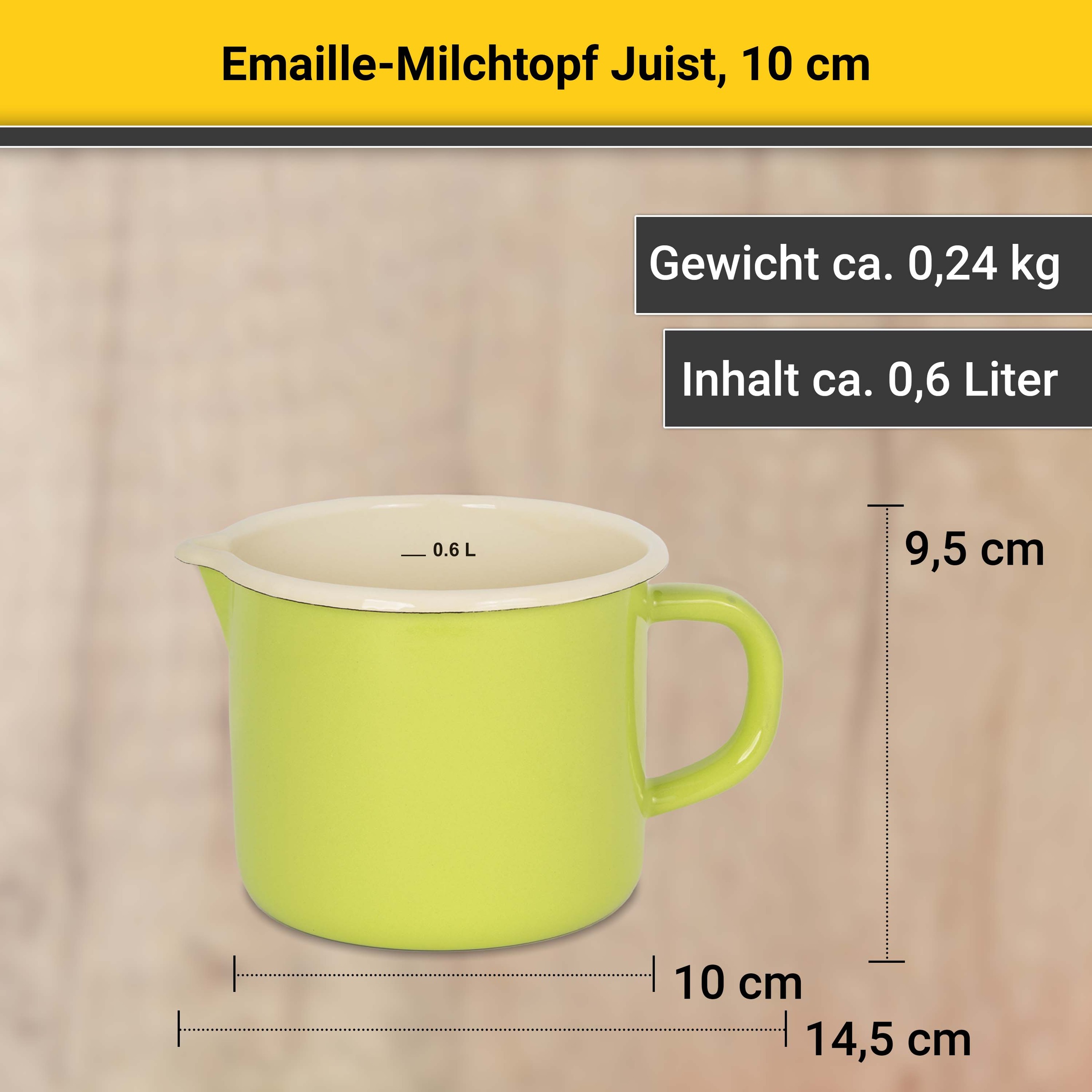 Krüger Milchtopf »Juist«, Emaille, (1 tlg.), Induktion
