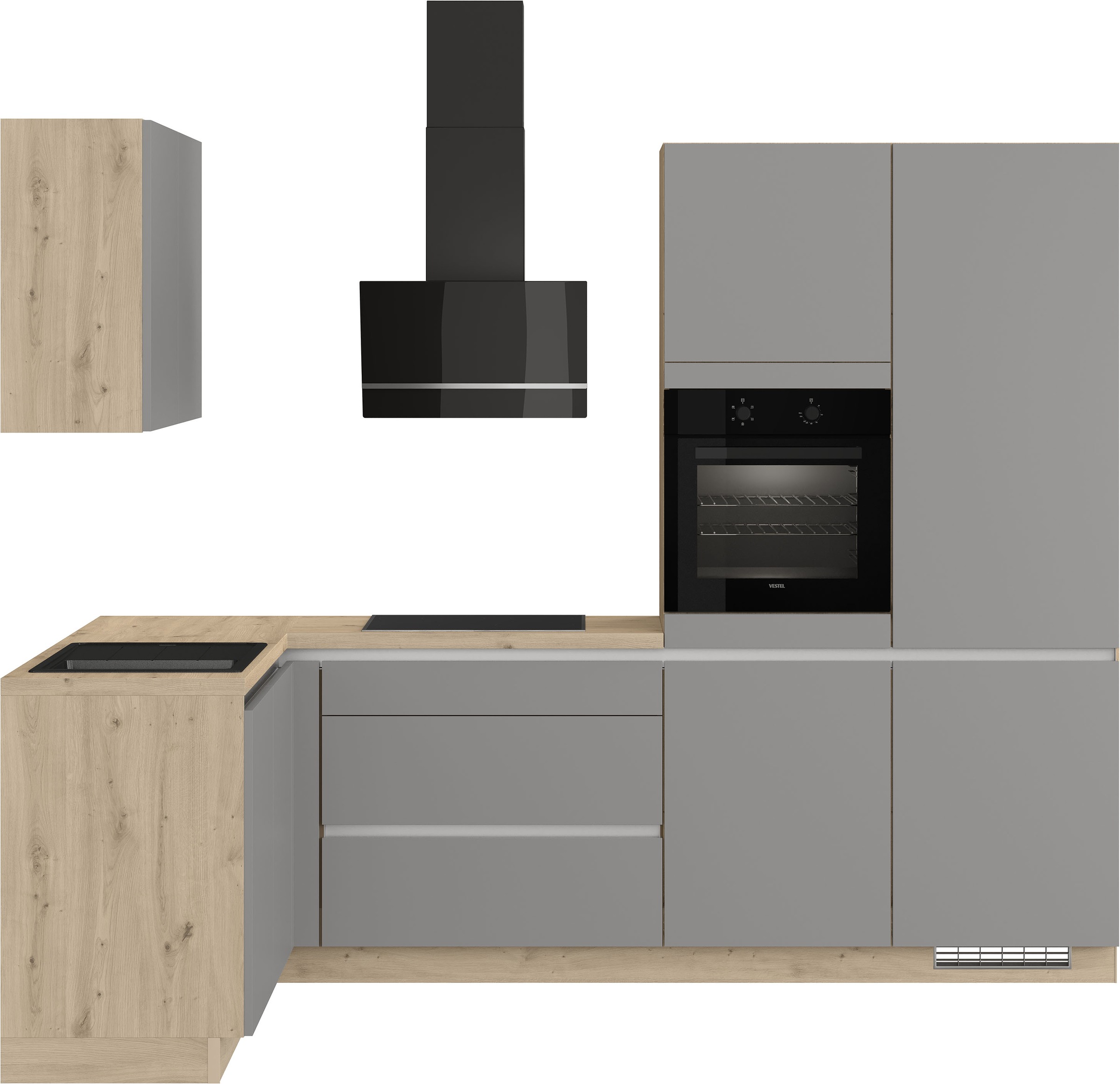 IMPULS KÜCHEN Winkelküche »"Dublin", Ausrichtung wählbar, Schubkästen mit Soft-Close,«, vormontiert, wahlweise mit E-Geräten, mit Vollauszug, Breite 460 cm