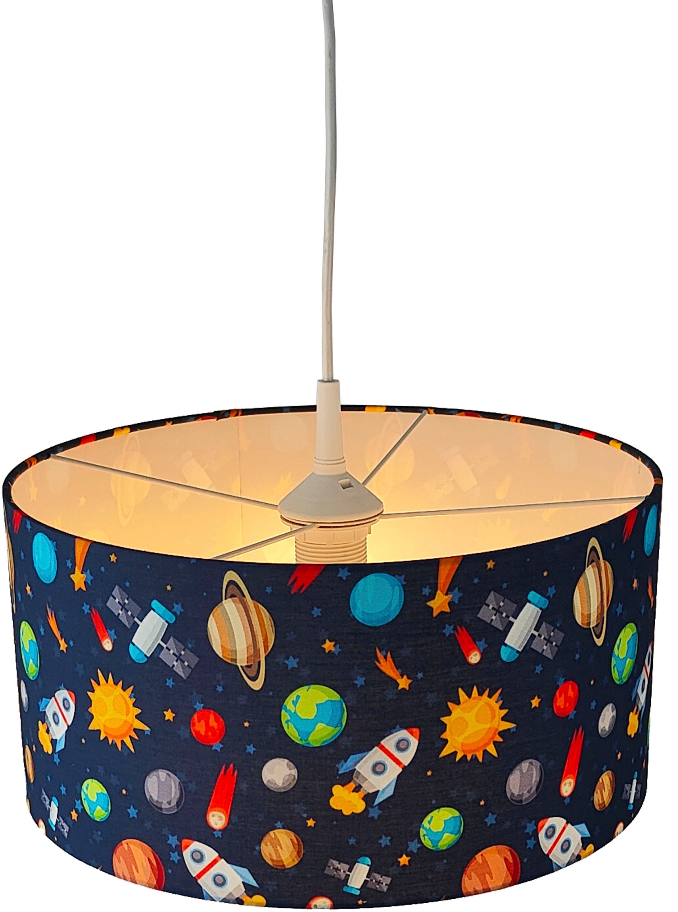 niermann Pendelleuchte »Stoff-Pendelleuchte Weltall« E27 1 Stk. Lampenschirm aus Stoff