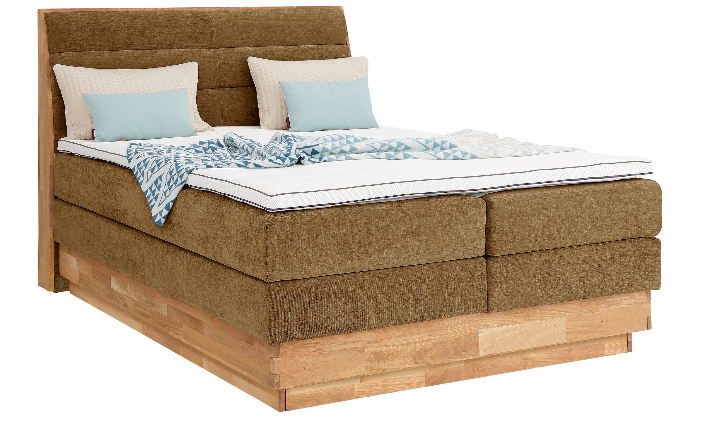 OTTO home Boxspringbett »Jenna« ohne LED-Beleuchtung, mit zertifizierten, recycelten Bezugsstoffen